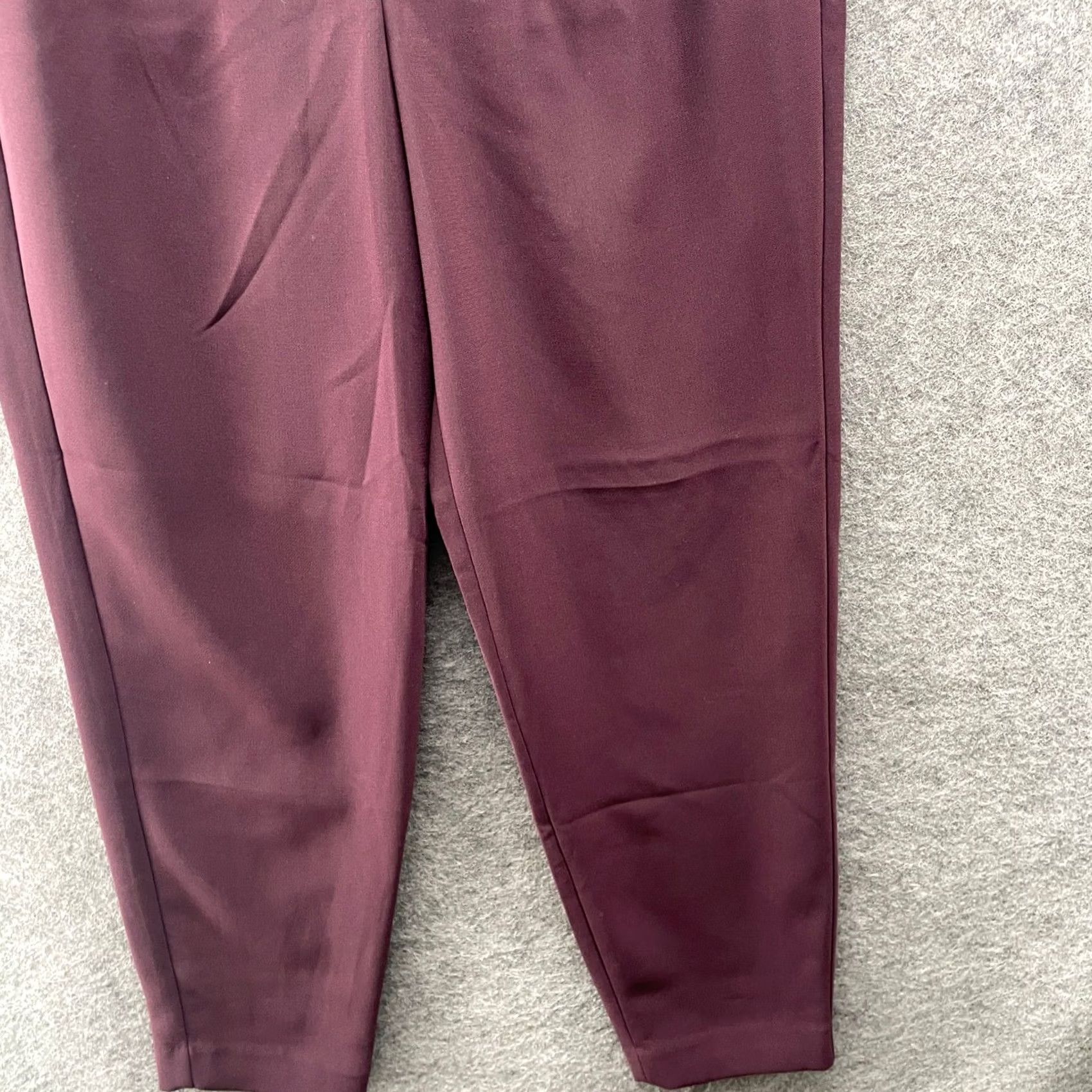 Express VINTAGE Express Ankle Dress Pants Womens 0 Burgundy Pleated Tapered Size 25" / US 0 / IT 36 - 4 Thumbnail