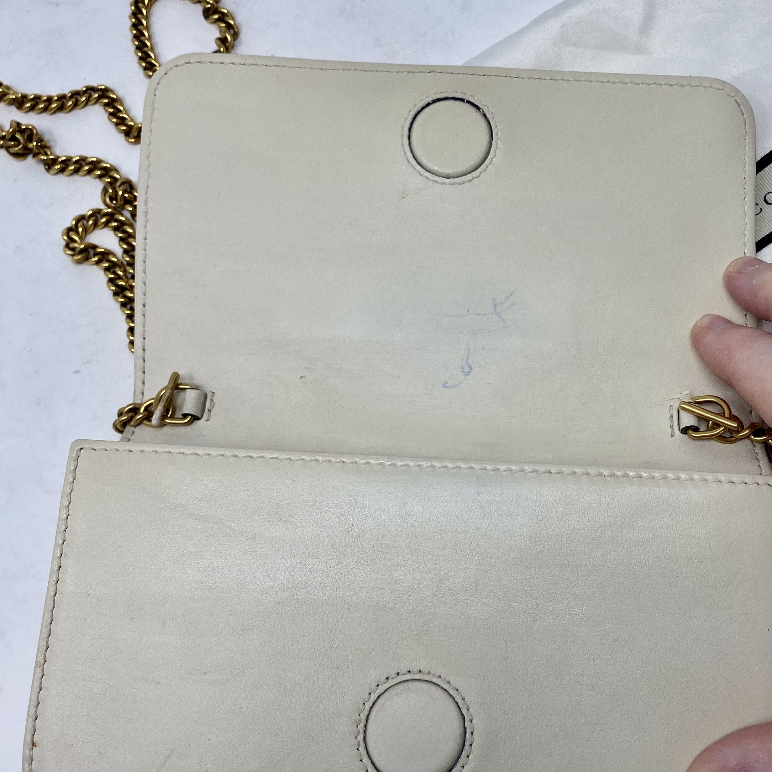 Gucci Gucci Calfskin Matelasse GG Marmot Mini Bag Cream Size ONE SIZE - 6 Thumbnail