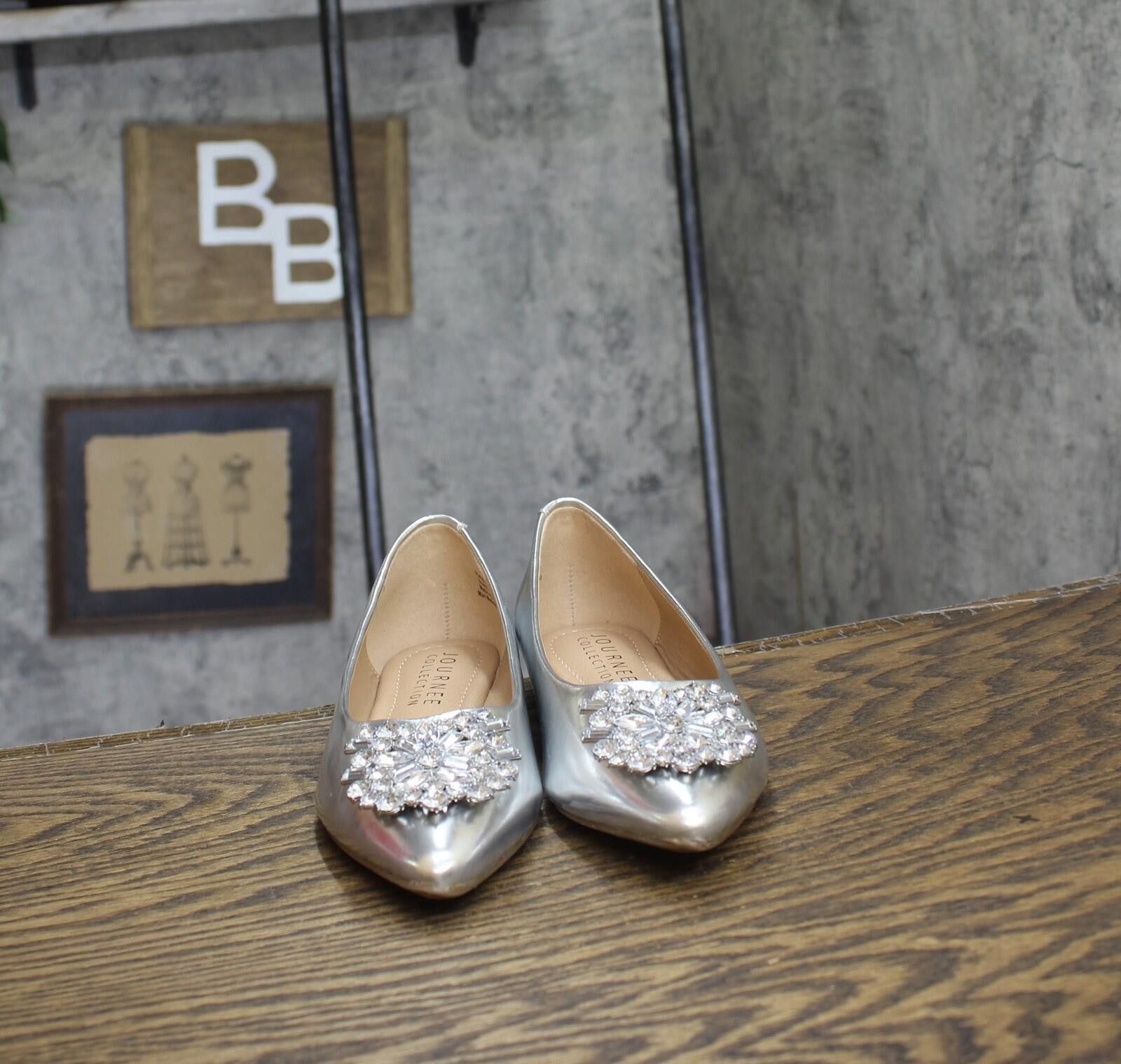 Other Nwt Journee Collection Ballet Dress Flats Silver Gray 5.5w Size US 5.5 / IT 35.5 - 3 Thumbnail