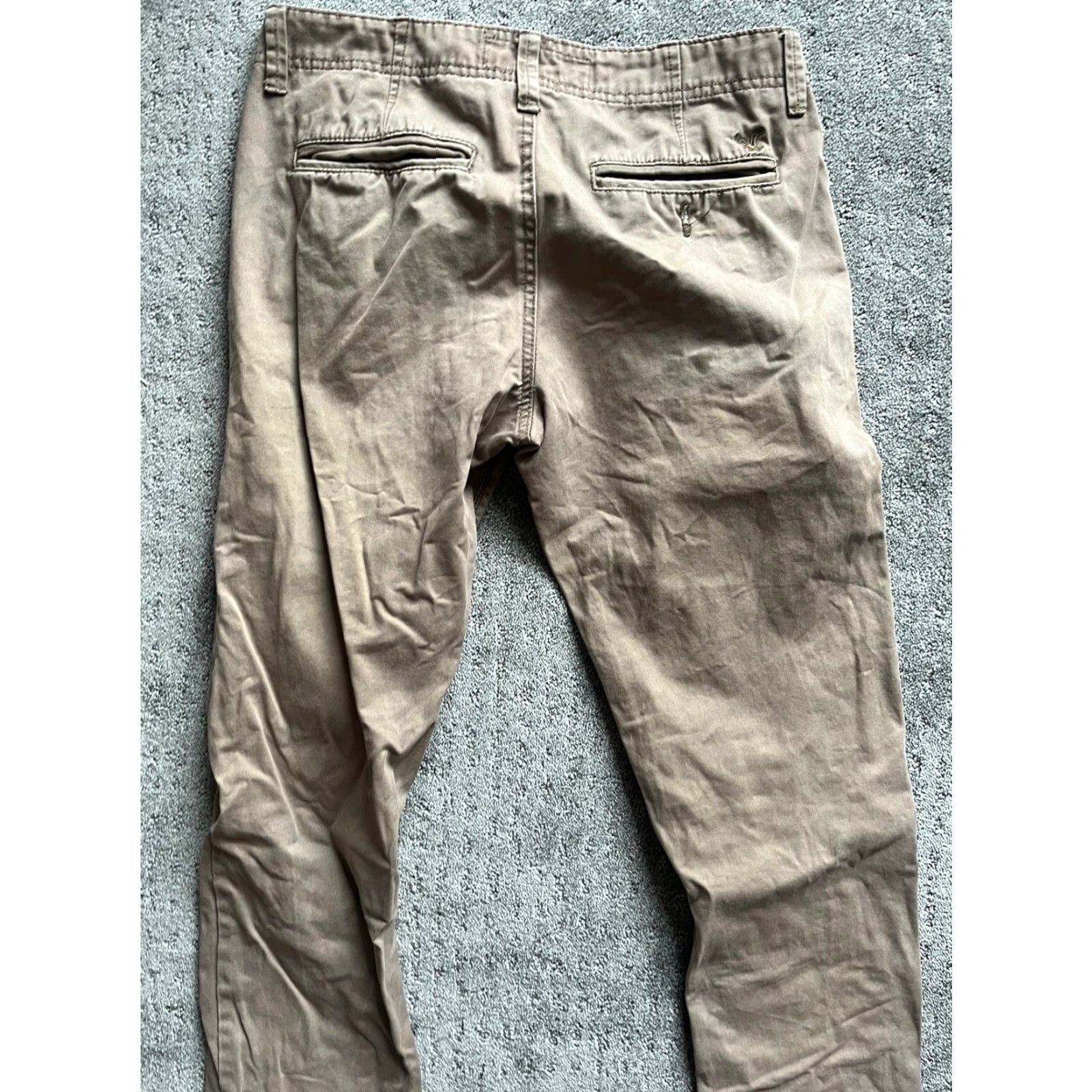 American Eagle Outfitters VINTAGE American Eagle AE Khaki Straight Leg Knit Chino Pants Men 30 Brown 100% Cotton Flats Front Belt Loops Regular Inseam 30" Size 30 Mens Size US 30 / EU 46 - 4 Thumbnail