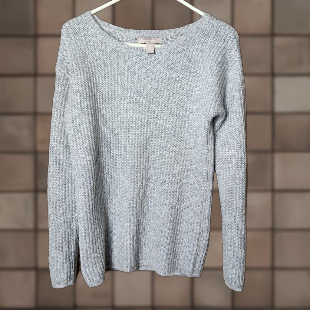 Banana Republic Banana Republic Silver Metallic Wool Alpaca Blend Rib Knit Sweater-Size M Womens Pullover Christmas Holiday Festive Winter Crewneck Size M / US 6-8 / IT 42-44 - 1 Thumbnail