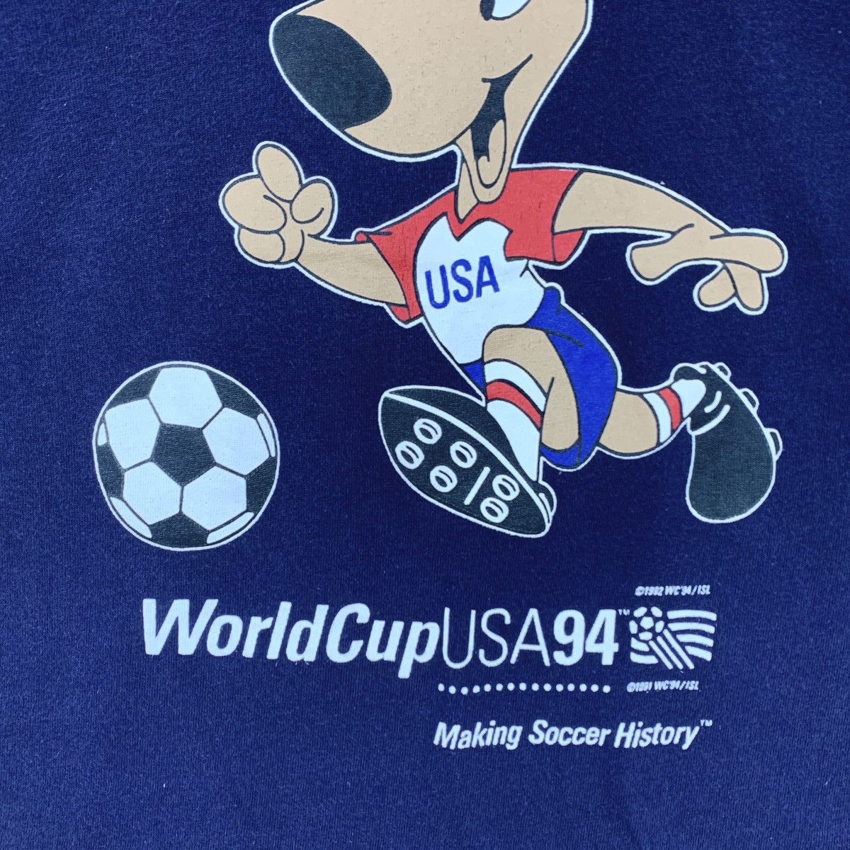 Vintage Vintage 90s WORLD CUP USA 94 big printed navy colour tee Size US M / EU 48-50 / 2 - 5 Thumbnail
