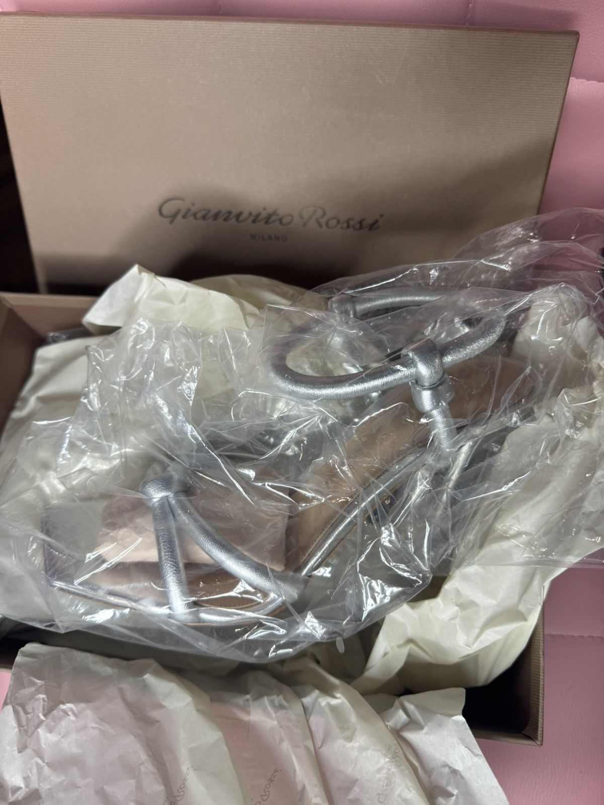 Gianvito Rossi Juno 110mm Metallic Sandals Size US 11 / IT 41 - 3 Thumbnail