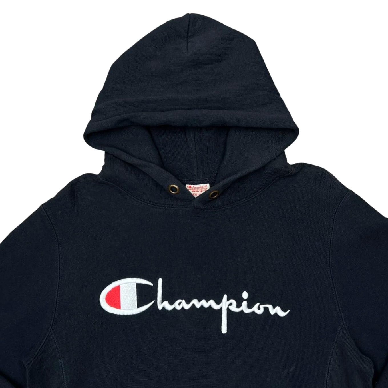 Champion VINTAGE CHAMPION Reverse Weave Embroidered Logo Spellout Pullover Hoodie Men S Black Small Embroidered Logo Hands? Size US S / EU 44-46 / 1 - 2 Thumbnail
