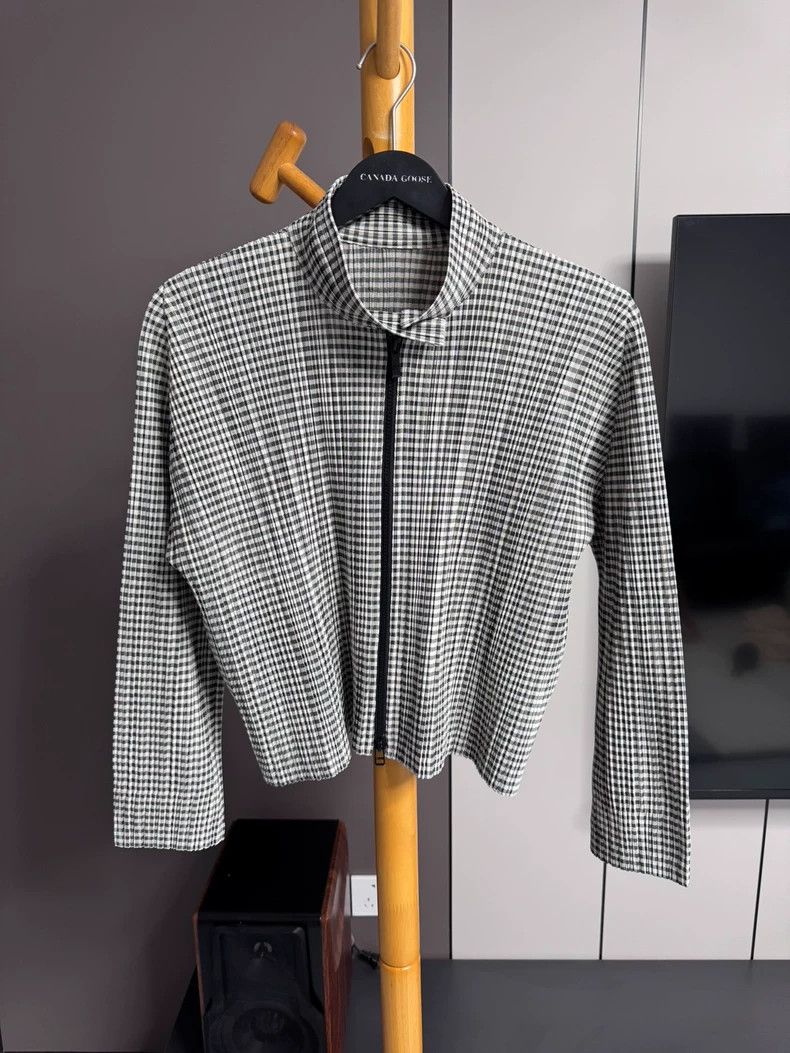 Issey Miyake size:3 Grey checkered jacket