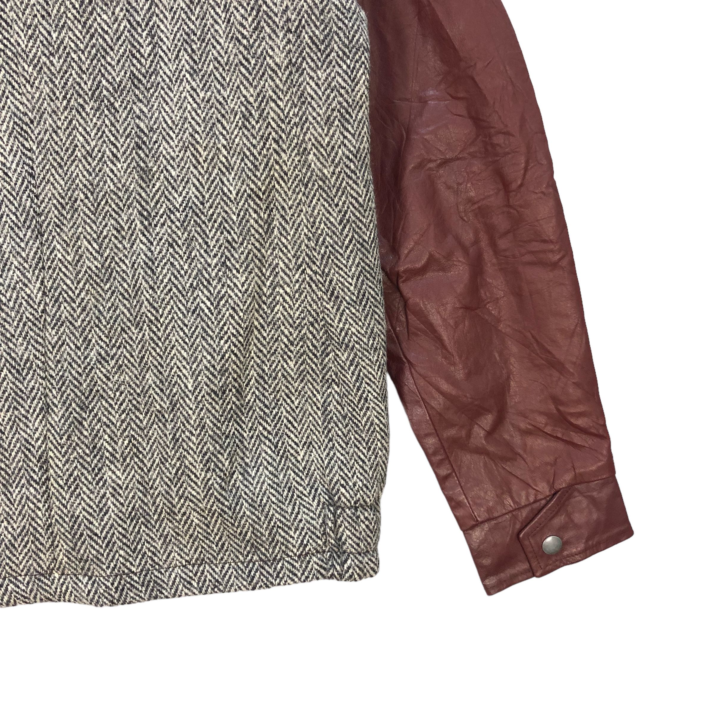 Harris Tweed HARRIS TWEED WOOL LEATHER HYBRID BOMBER JACKET #7360-134 Size US S / EU 44-46 / 1 - 10 Thumbnail