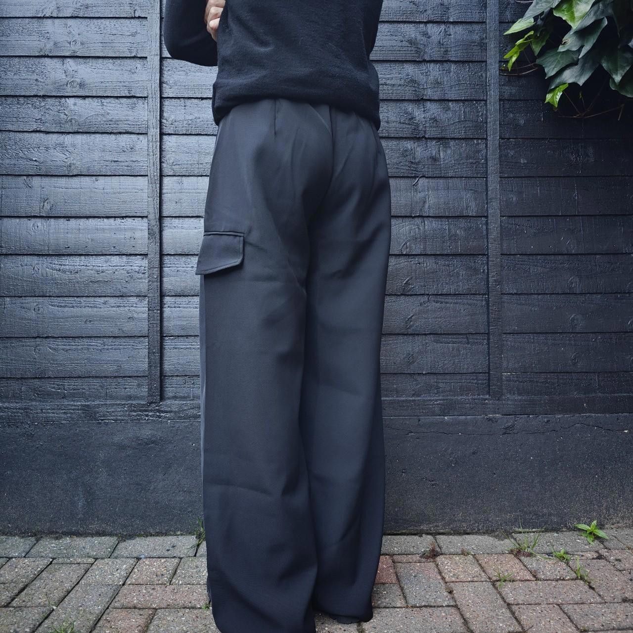 Other Black Baggy Side Flap Suit Trousers Size US 32 / EU 48 - 4 Thumbnail