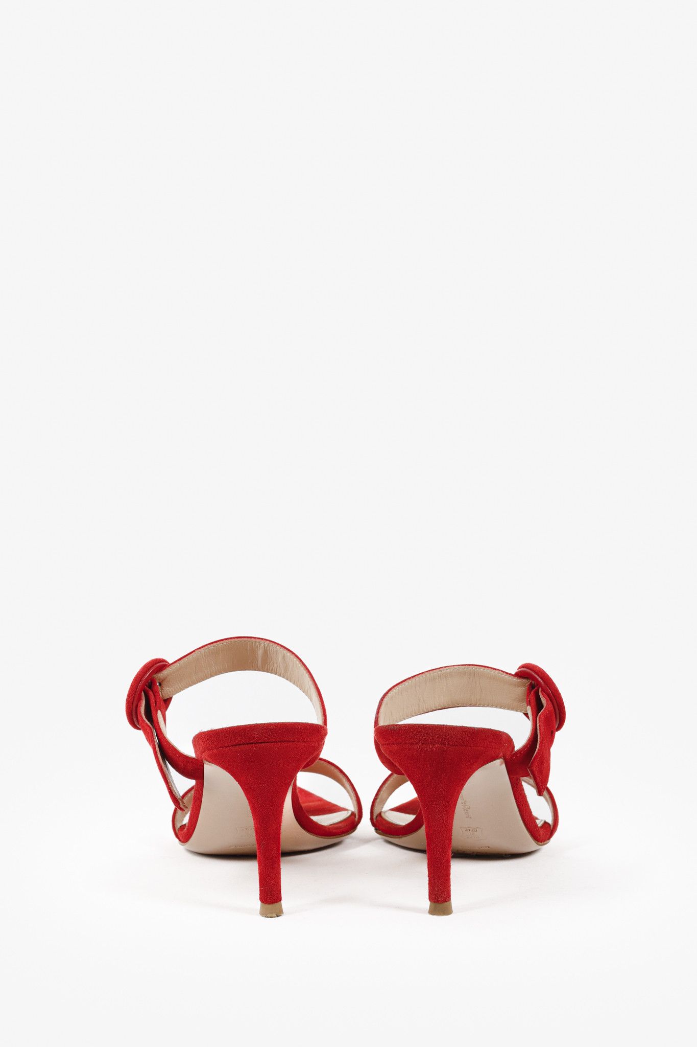 Gianvito Rossi Gianvito Rossi Red Chamois Suede Heel Sandals Size US 6.5 / IT 36.5 - 3 Thumbnail