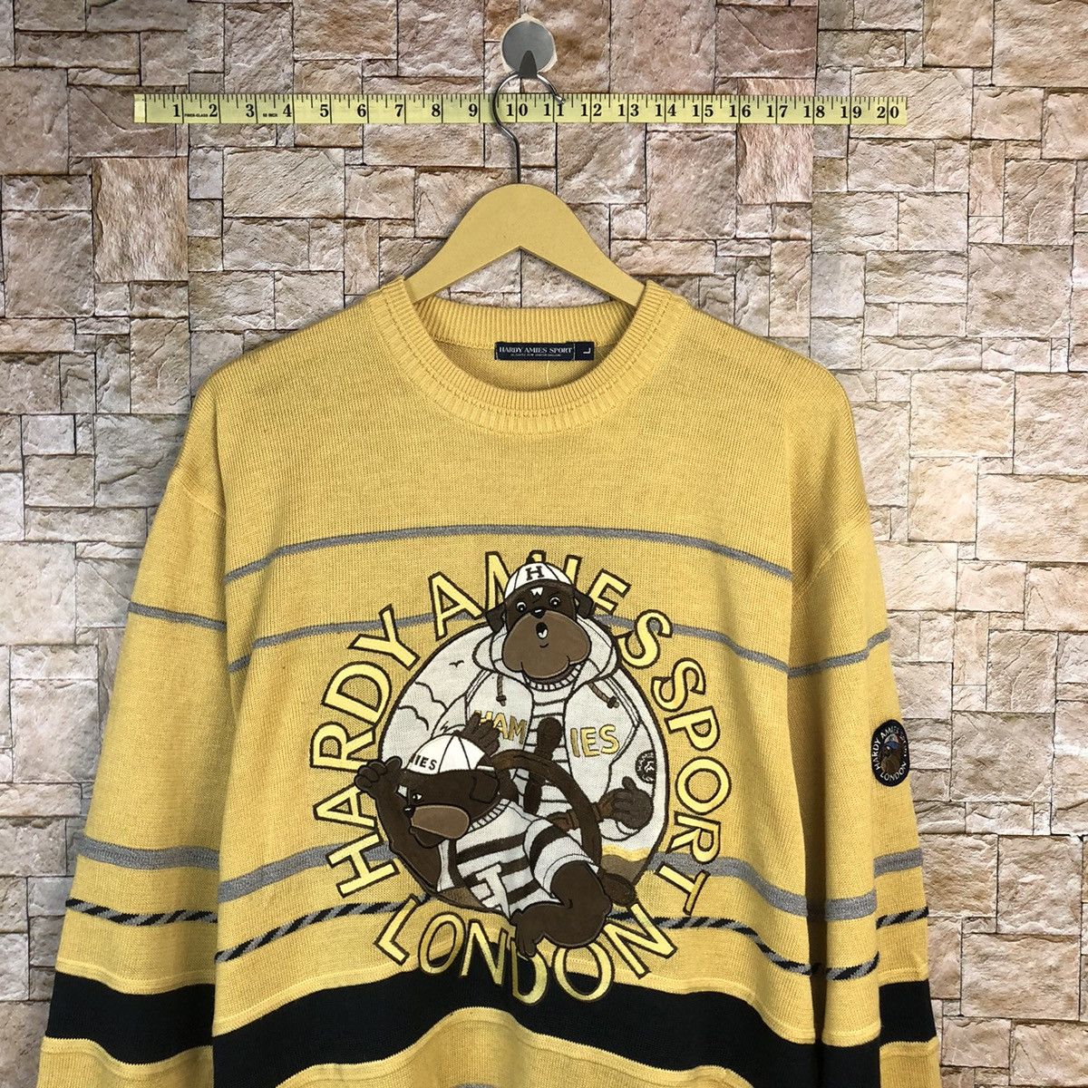 Hardy Amies × Vintage Hardy Amies Sport Yellow Sweatshirt #A484 Size US L / EU 52-54 / 3 - 2 Thumbnail