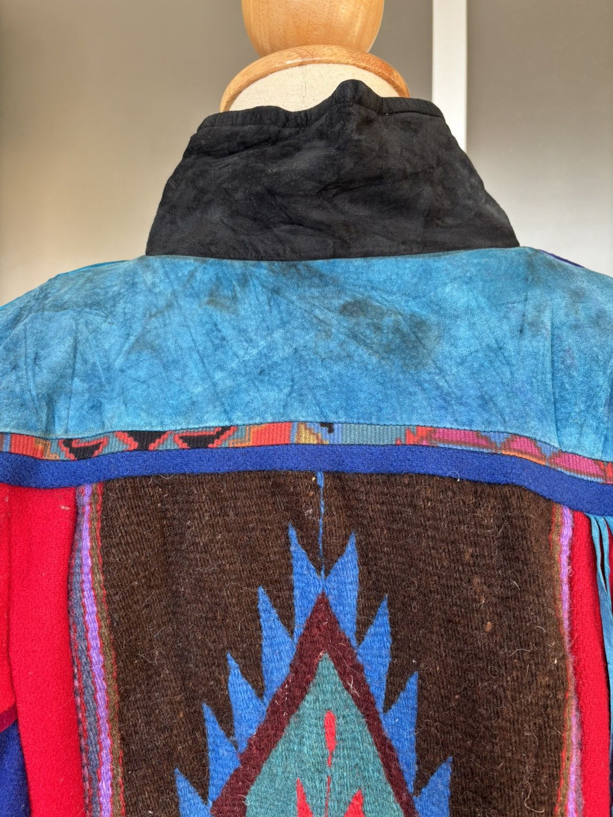 Designer × Vintage Santa Fe Re-creations 90s Suede Patchwork Fringe Jacket Size M / US 6-8 / IT 42-44 - 10 Thumbnail