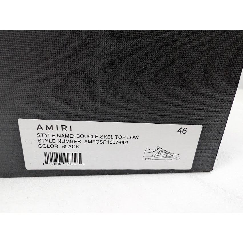 Amiri o1rshd1 Boucle Skelton Low-Top Sneakers in Black Size US 13 / EU 46 - 22 Thumbnail