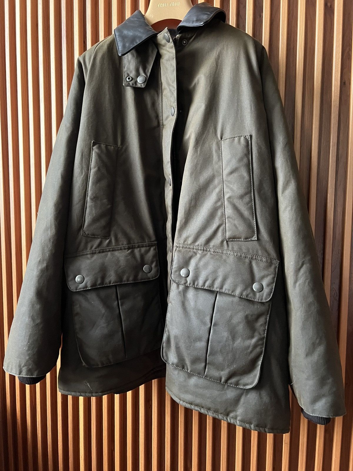 Miu Miu 🔥$4.6K VALUE🔥RUNWAY waxed denim blouson jacket Size US M / EU 48-50 / 2 - 3 Thumbnail