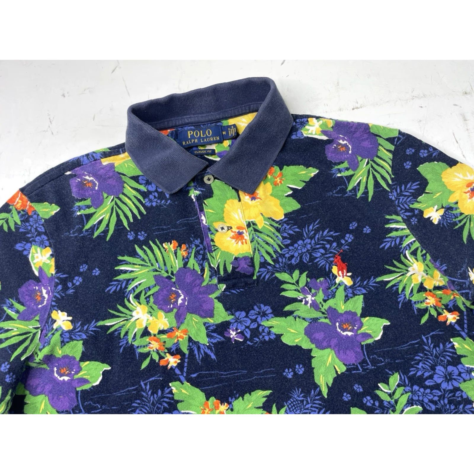 Polo Ralph Lauren Polo Ralph Lauren Polo Shirt Golf Mens Blue Floral Knit Short Sleeve Medium Tropical Size US M / EU 48-50 / 2 - 2 Thumbnail