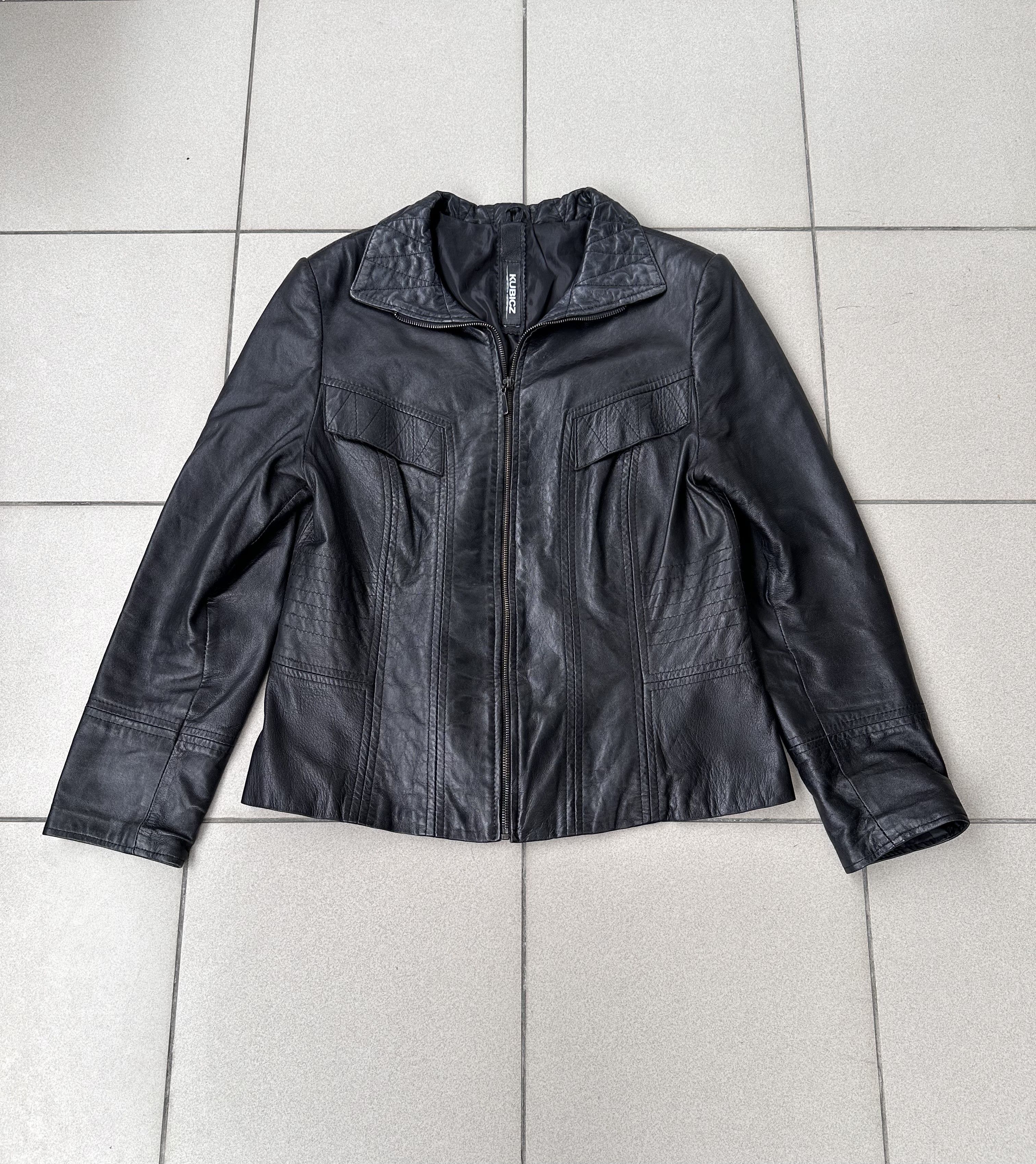 Vintage Vintage Avant Garde women biker boxy leather jacket Size L / US 10 / IT 46 - 2 Thumbnail