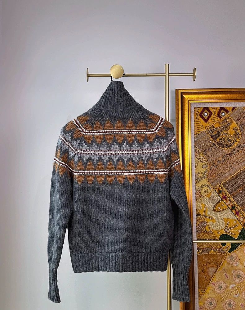 Loro Piana LORO PIANA Cashmere collar half zipper thick knit sweater Size US L / EU 52-54 / 3 - 5 Thumbnail