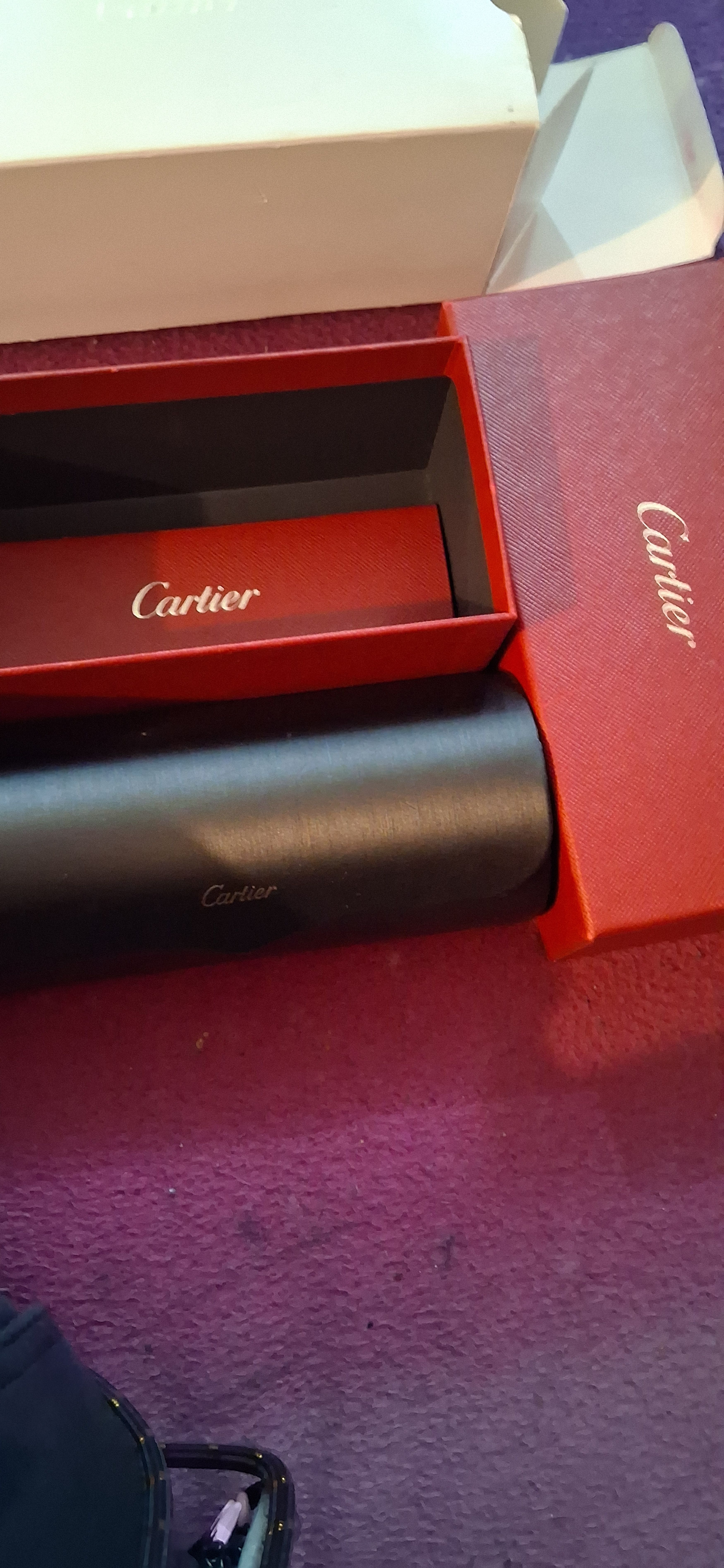 Cartier Maroon Acetate Sunglasses Size ONE SIZE - 6 Thumbnail