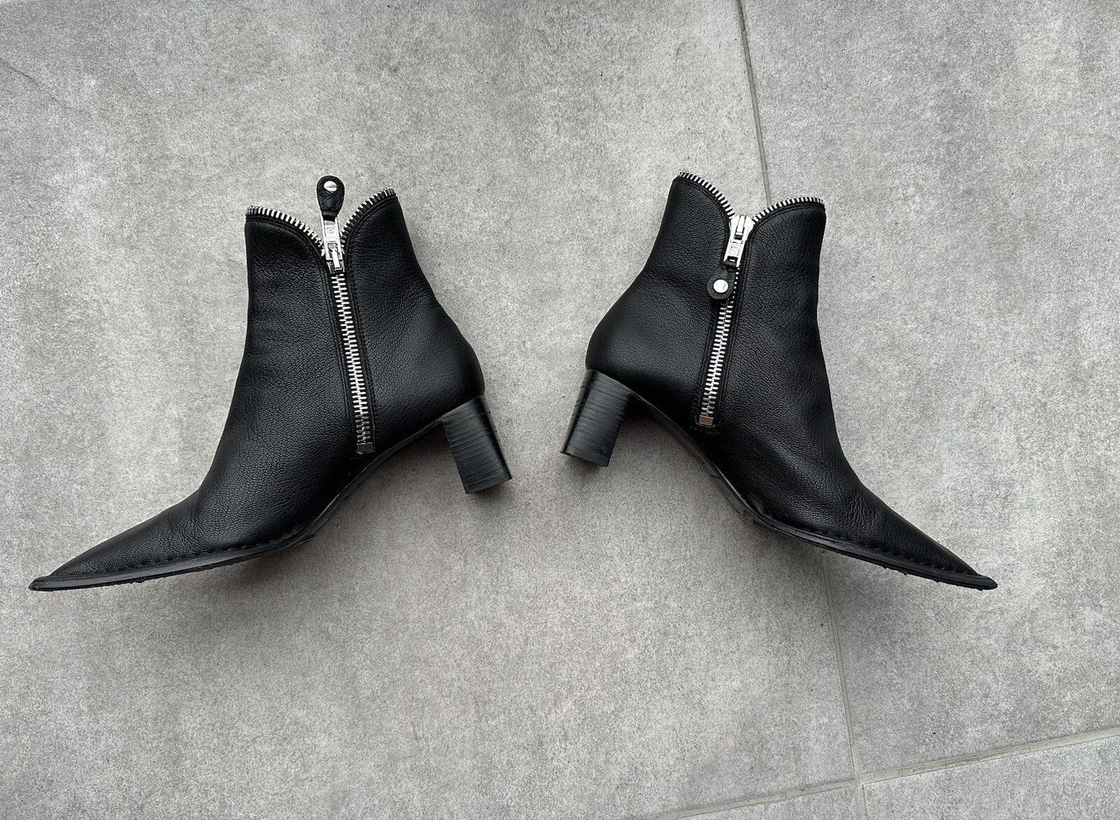 Alexander Wang Alexander Wang Lane Zip Leather Square Toe Ankle Heel Boots Size US 8 / IT 38 - 3 Thumbnail