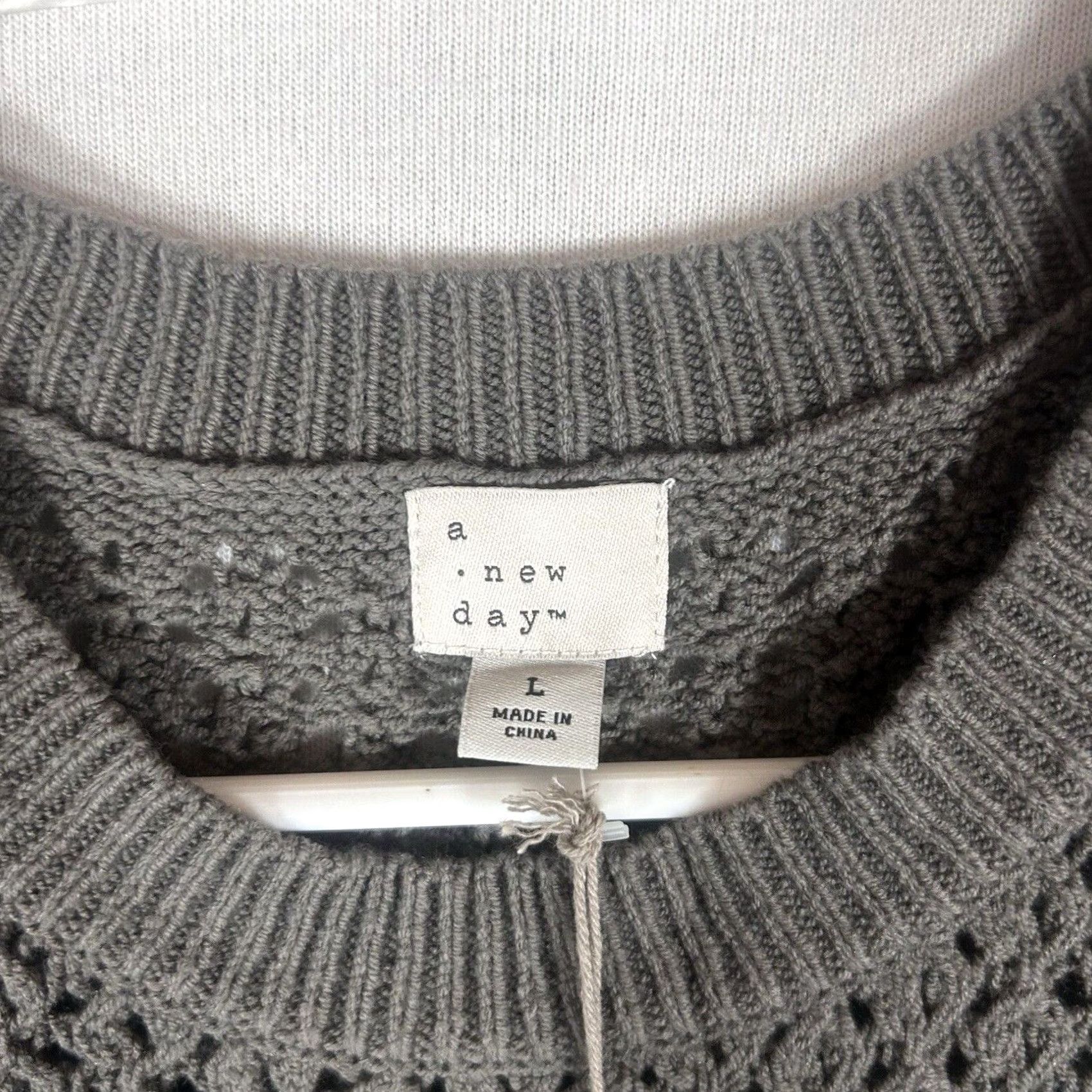 Vintage A New Day Womens Vest Knit Gray Sleeveless Crew Neck L NWT Size L / US 10 / IT 46 - 4 Thumbnail