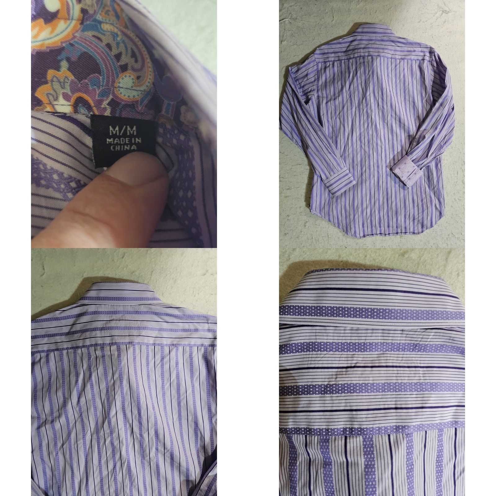 Robert Graham Robert Graham Button-Up Shirt Geometric Filp Cuff Floral Paisley Lavender Sz Med Size US M / EU 48-50 / 2 - 8 Thumbnail