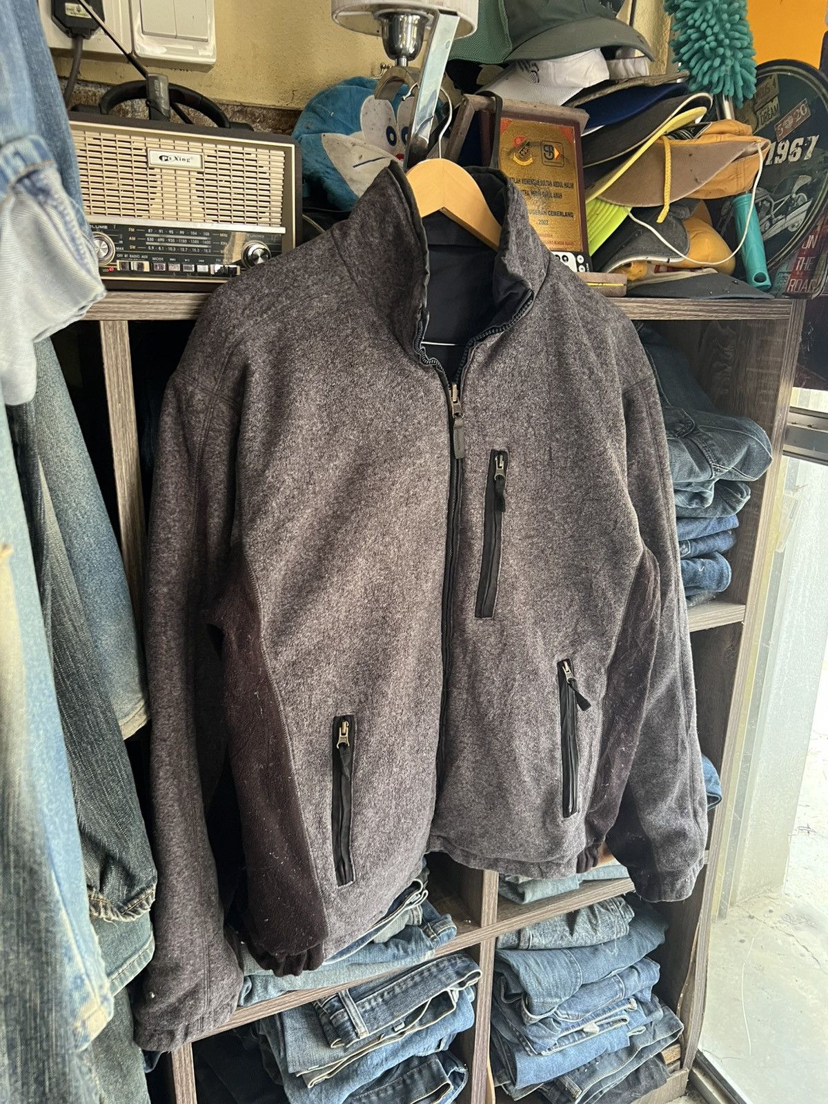 Marks & Spencer 🔥Rare Marks & Spencer Distressed Reversible Zipper Jacket Size US M / EU 48-50 / 2 - 14 Thumbnail