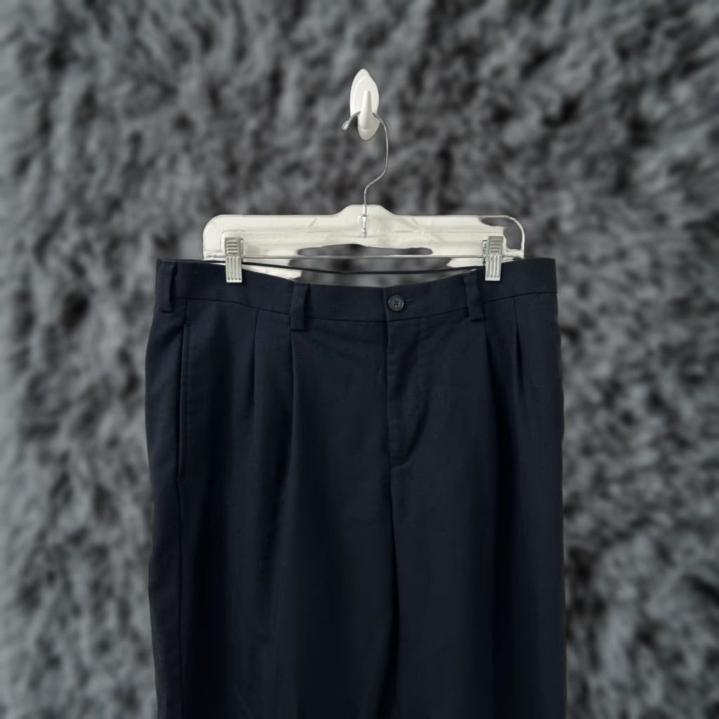 Vintage LL Bean Dress Pants Mens 34x31 Navy 100% Wool Classic Fit YKK Pleated Cuffed Size US 34 / EU 50 - 1 Thumbnail