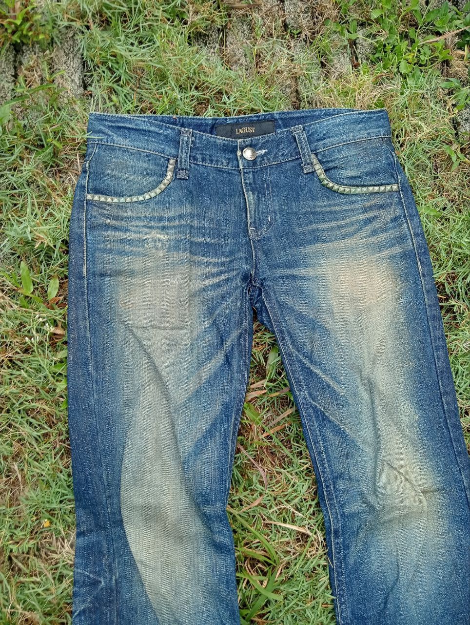 If Six Was Nine Vintage Lagust Flare Studded Distressed Jeans Size US 34 / EU 50 - 11 Thumbnail