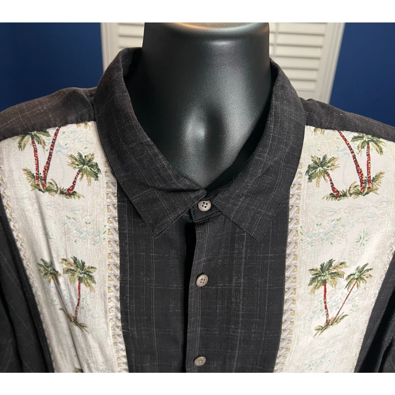 Campia Moda Campia 2XL Hawaiian Shirt Black Palm Tree Button Down Size US XXL / EU 58 / 5 - 4 Thumbnail