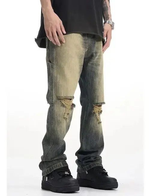 Other Ankle Ripped Gradient Washed Stacked Jeans y2k retro style Size US 30 / EU 46 - 2 Thumbnail