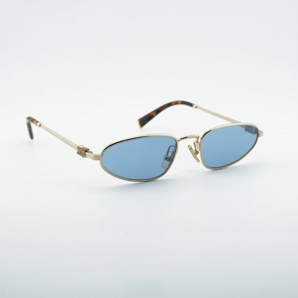 Miu Miu Miu Miu MUA52S ZVN60O Sunglasses Gold Cat Eye Frame, Blue Size ONE SIZE - 4 Thumbnail