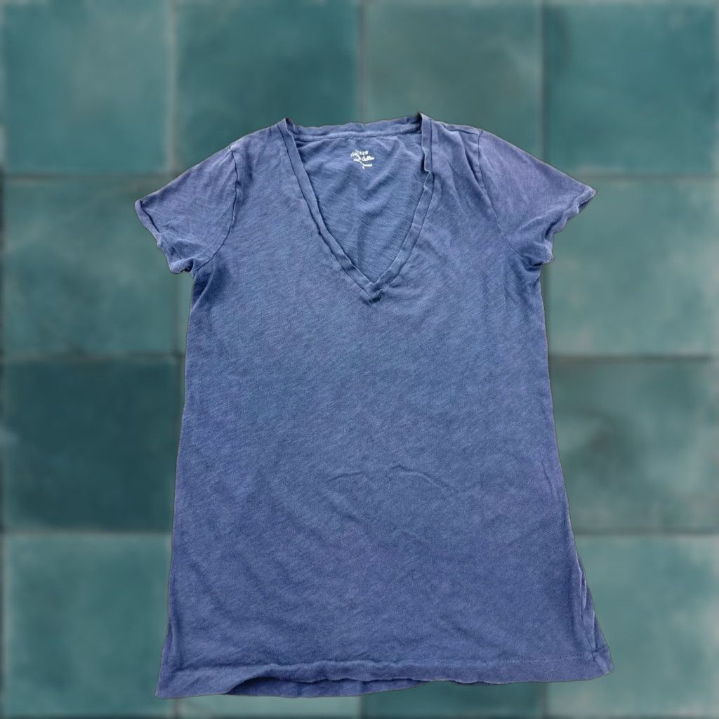 J.Crew VINTAGE J.CREW T-Shirt Mens Small Navy Blue Cotton Short Sleeve V-Neck Classic Fit Preppy Size US S / EU 44-46 / 1 - 1 Thumbnail
