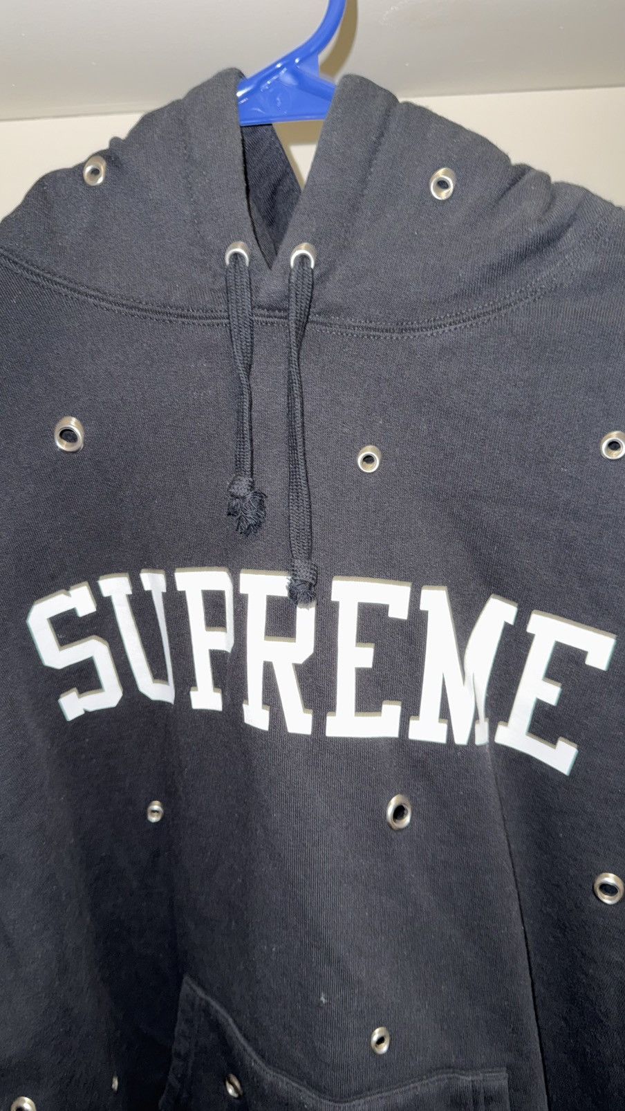 Supreme Supreme Black Eyelet Hoodie Size US M / EU 48-50 / 2 - 3 Thumbnail