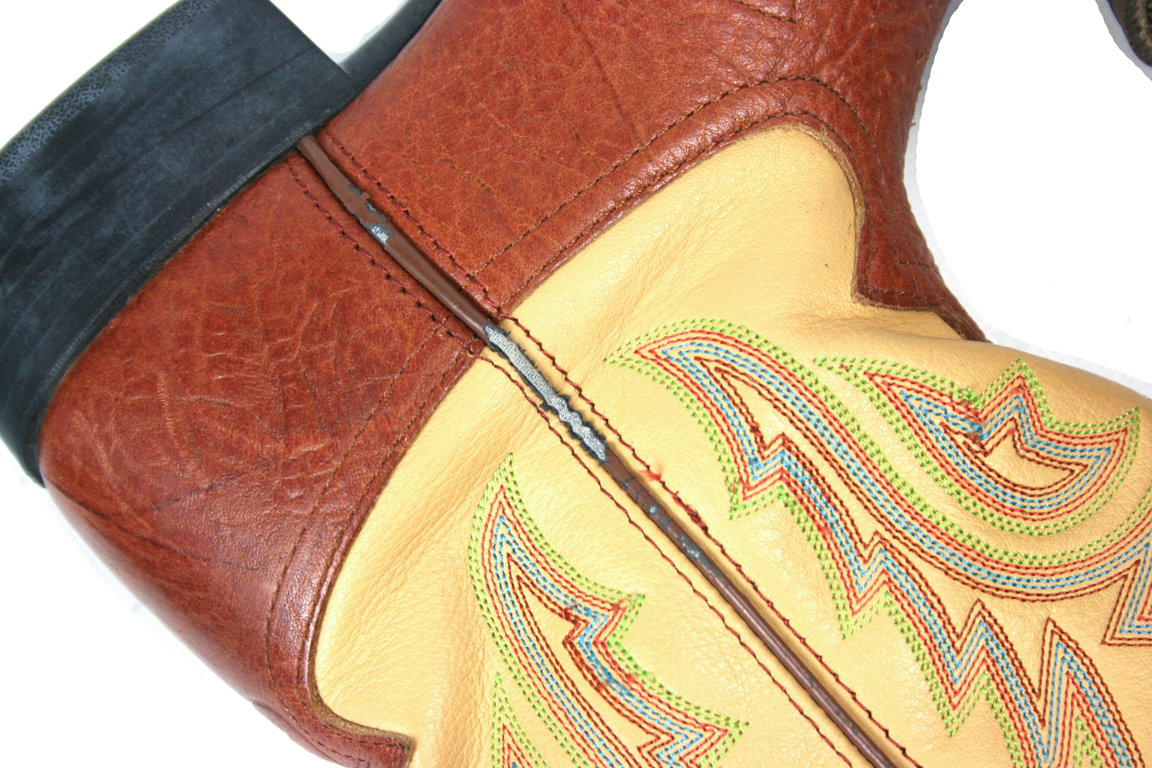 Tony Lama Cowboy Leather Square Toe Boots Size US 7.5 / EU 40-41 - 12 Thumbnail