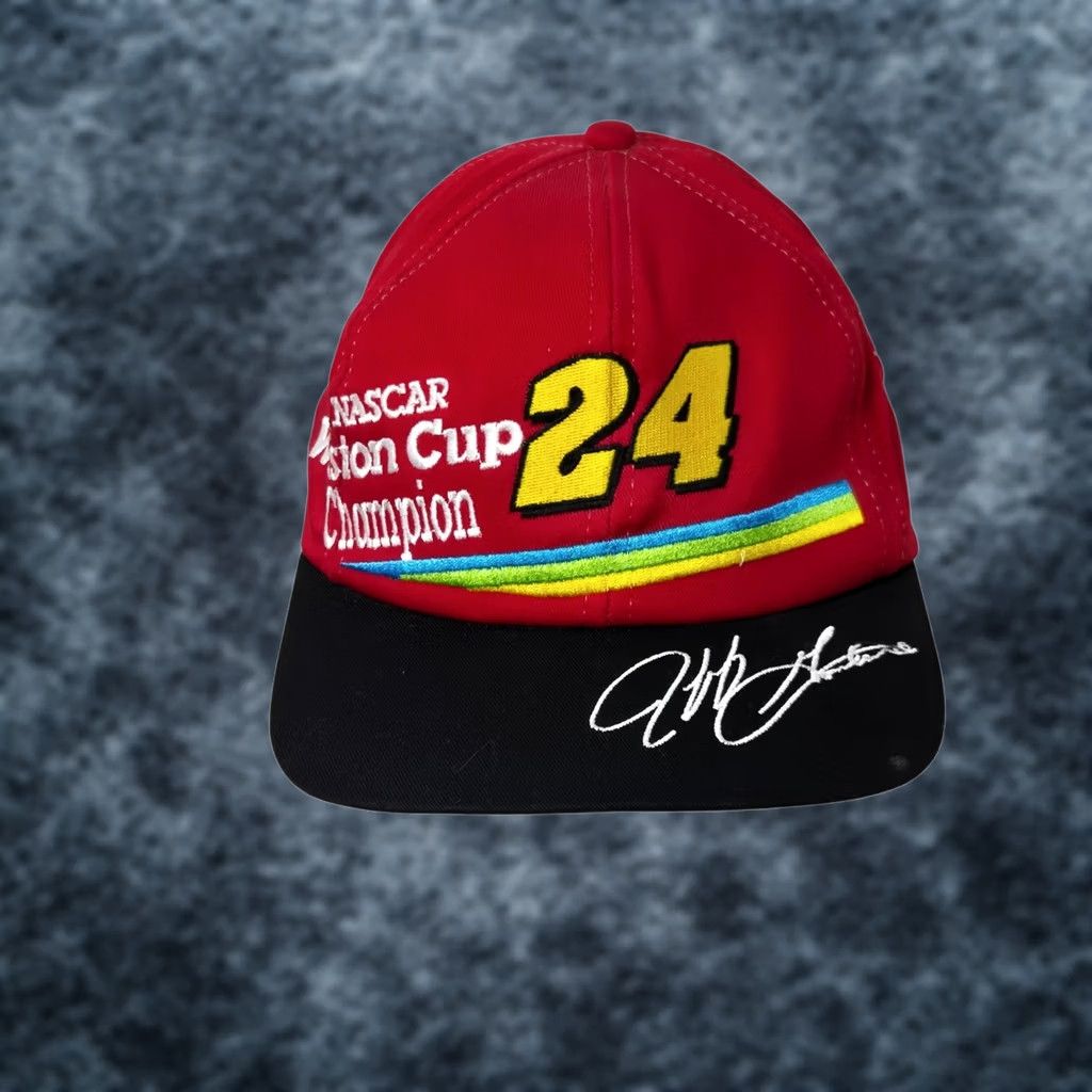 NASCAR VINTAGE Jeff Gordon NASCAR Hat Baseball Cap 1995 Winston Cup Snapback Red Men One Size Size ONE SIZE - 1 Thumbnail