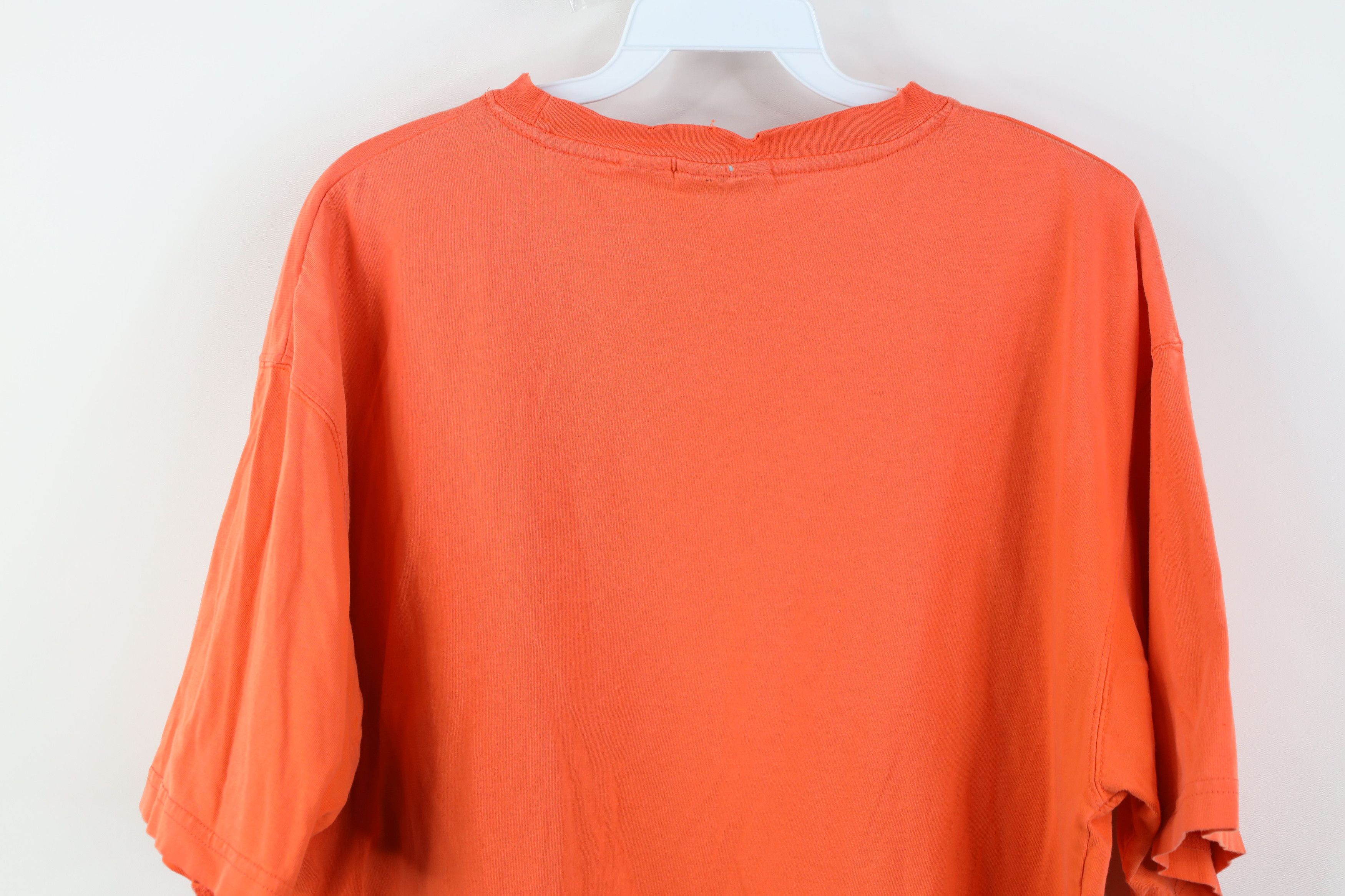 Reebok Vintage 90s Reebok Faded Spell Out T-Shirt Orange Cotton Size US L / EU 52-54 / 3 - 15 Thumbnail