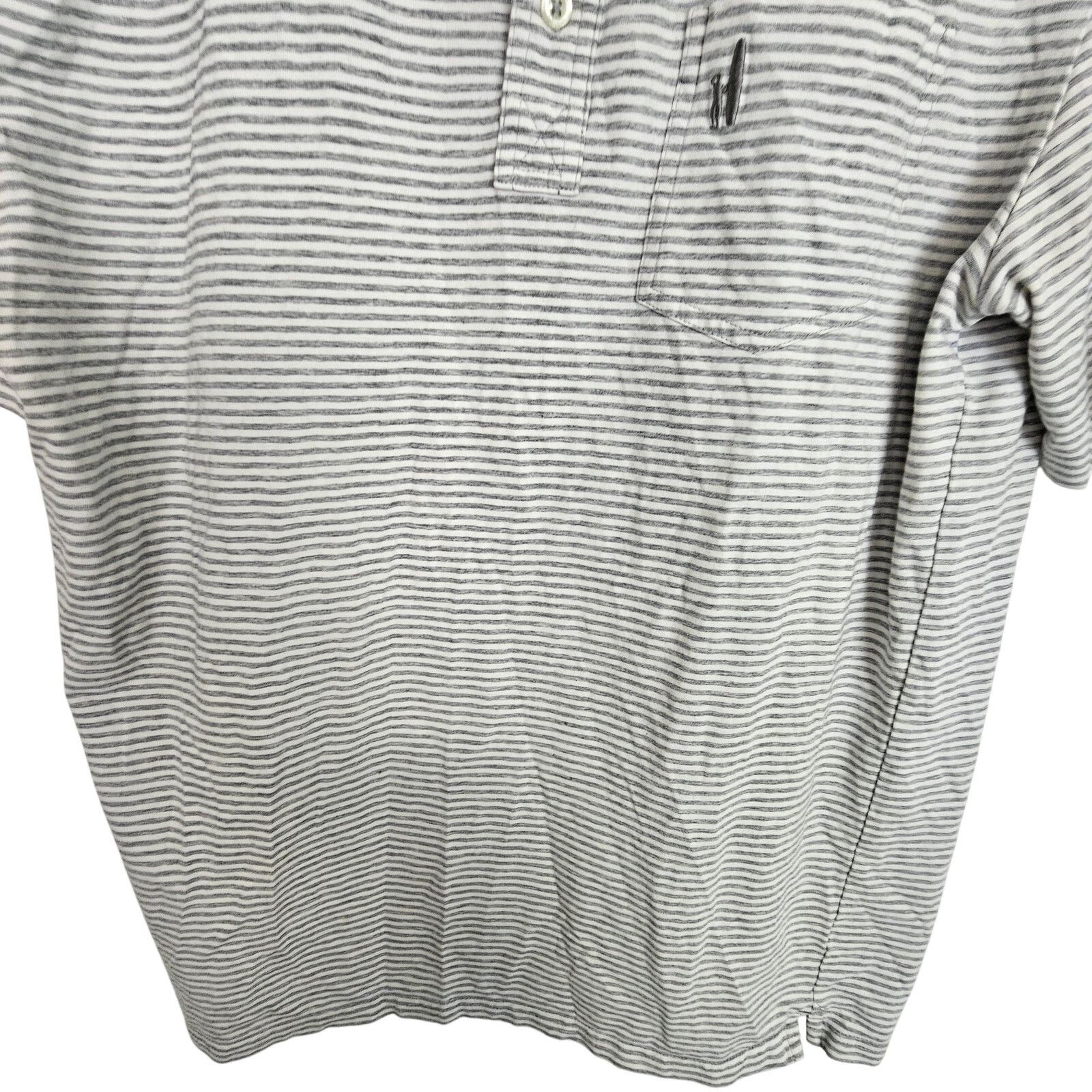 johnnie-O Johnnie-O Polo Shirt Gray White Striped Short Sleeve M Size US M / EU 48-50 / 2 - 3 Thumbnail