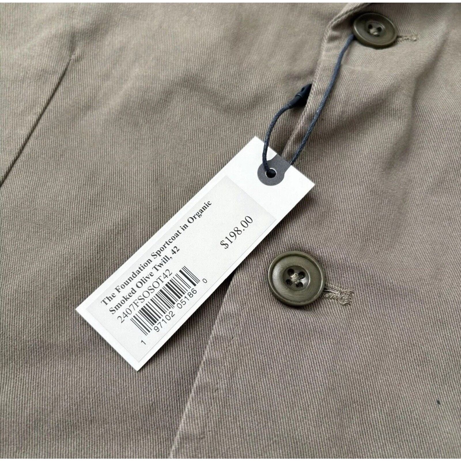 Taylor Stitch TAYLOR STITCH Foundation Sport Coat Organic Smoked Olive 40 Size 40R - 4 Thumbnail