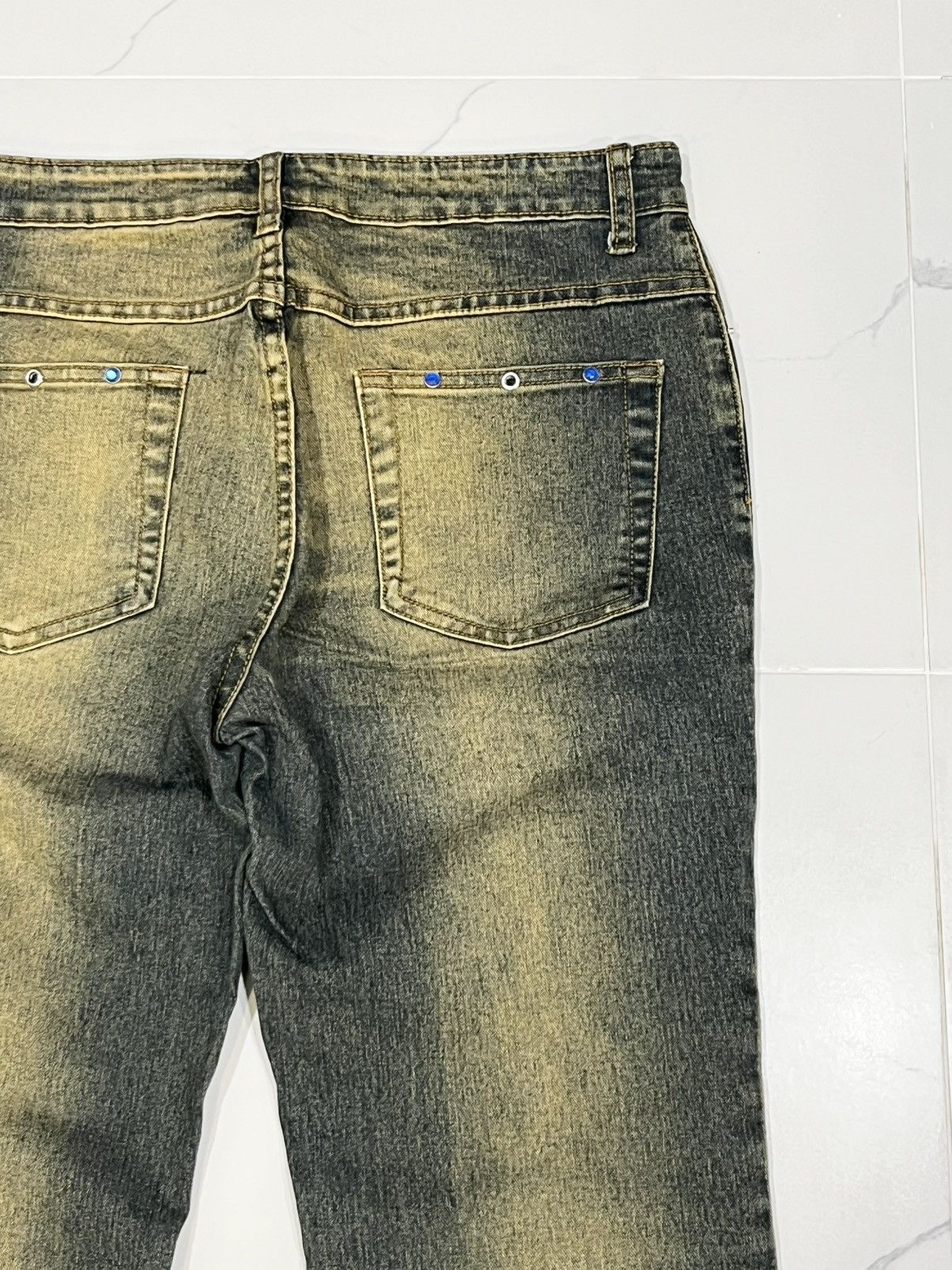 Japanese Brand Japan Hot Ballooning Mud Wash Studded Flared Jeans Size US 30 / EU 46 - 10 Thumbnail