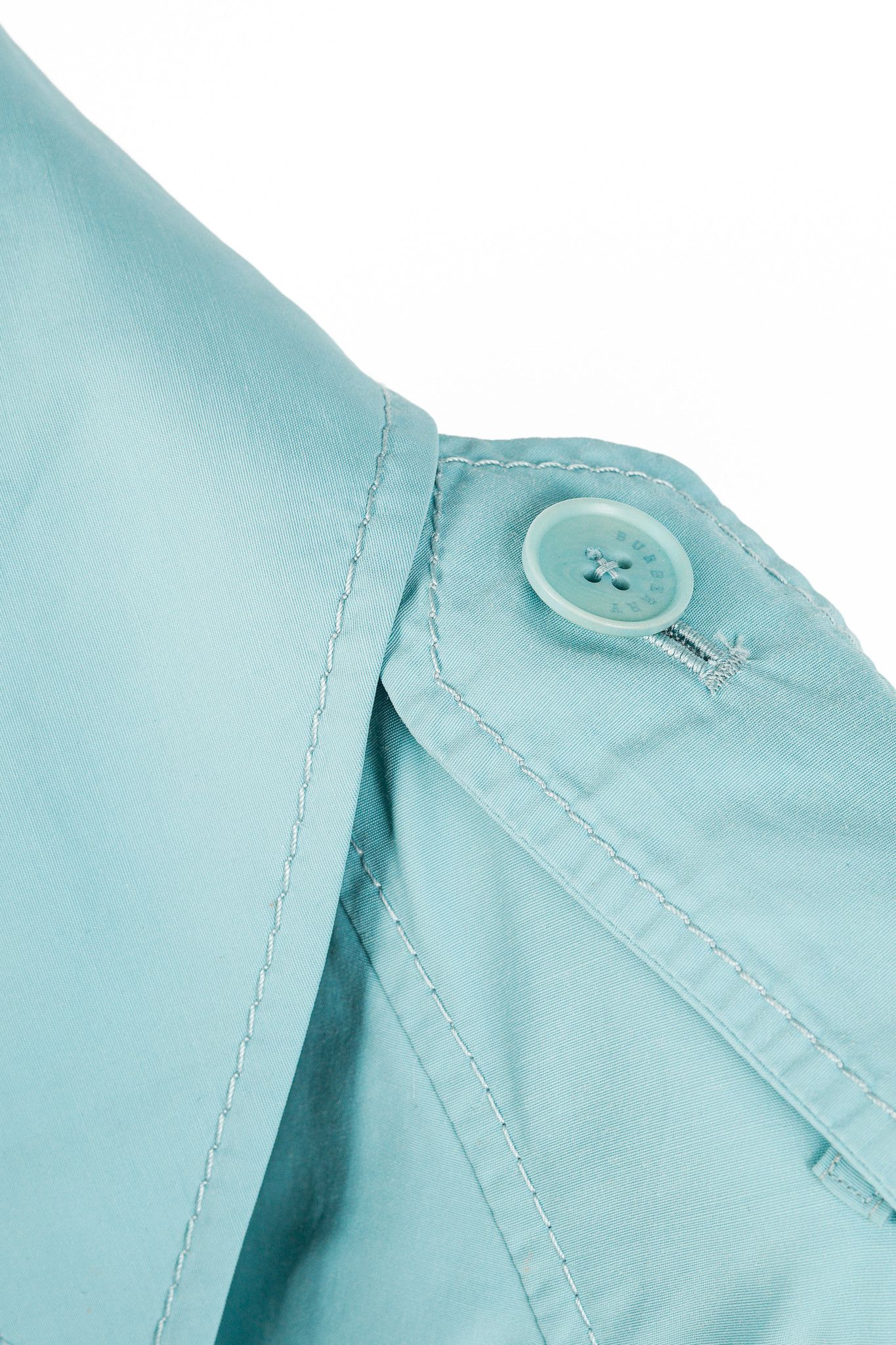 Burberry Burberry Turquoise Sateen Check-Undercollar Trench Coat Size M / US 6-8 / IT 42-44 - 5 Thumbnail