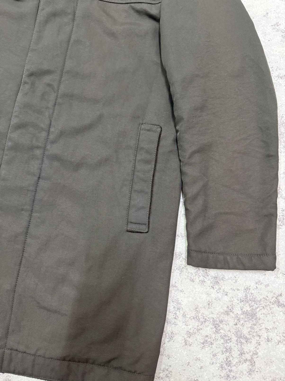 Jun Men Velvet Lined Parka Jacket Dark Green