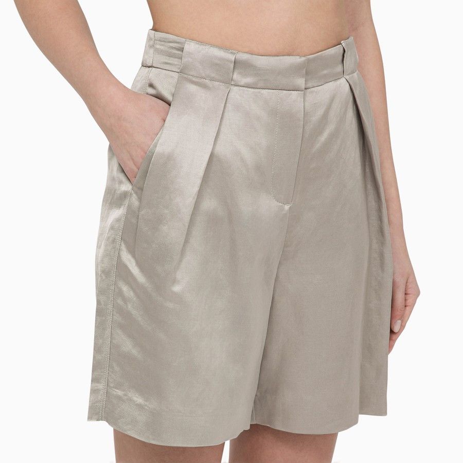 Calvin Klein o1d2blof0824 Linen-Blend Bermuda Shorts in Light Grey Size 26" / US 2 / IT 38 - 5 Thumbnail