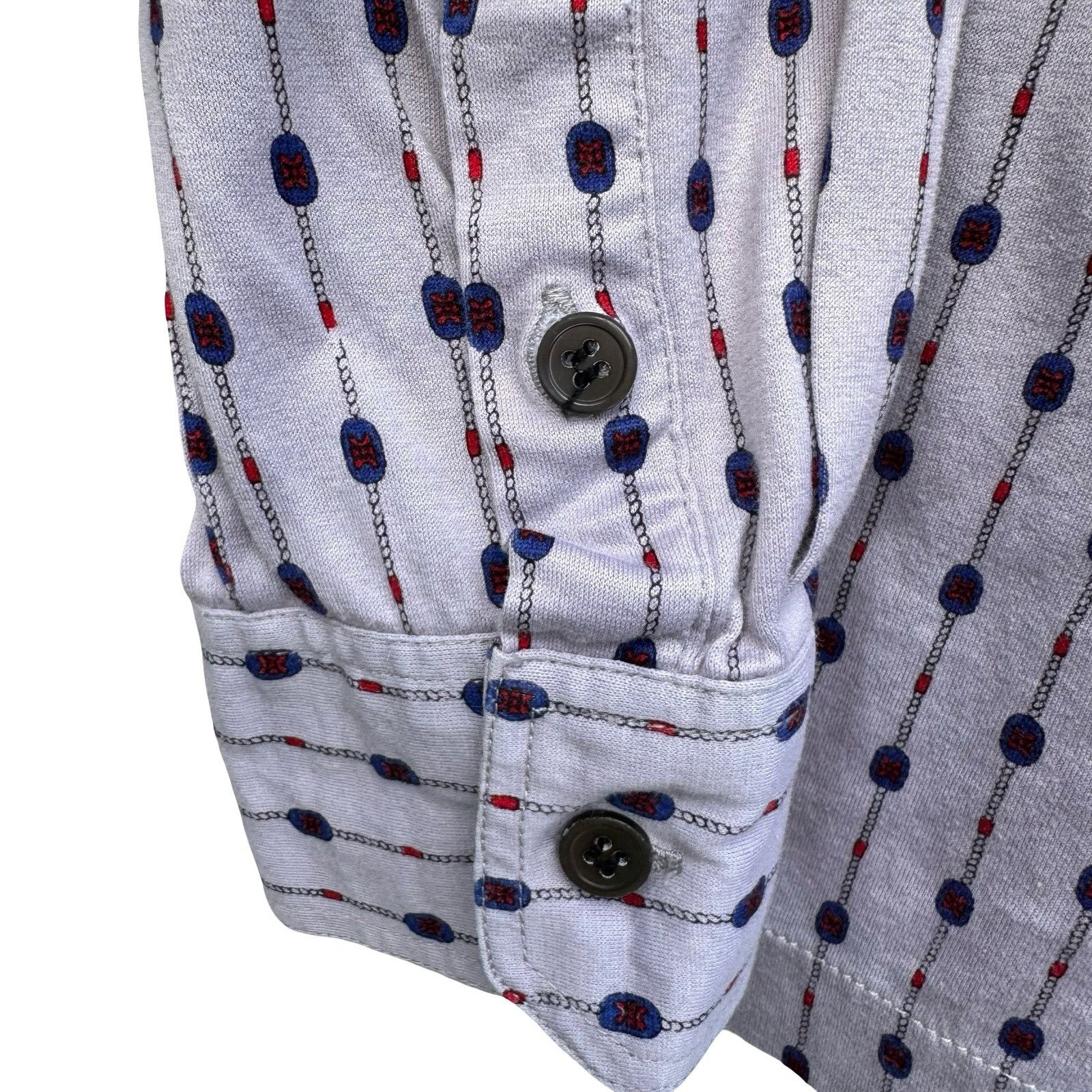 Other Italyva La Moda Italy Mens Grey Geometric Chain Print Button Size US M / EU 48-50 / 2 - 5 Thumbnail