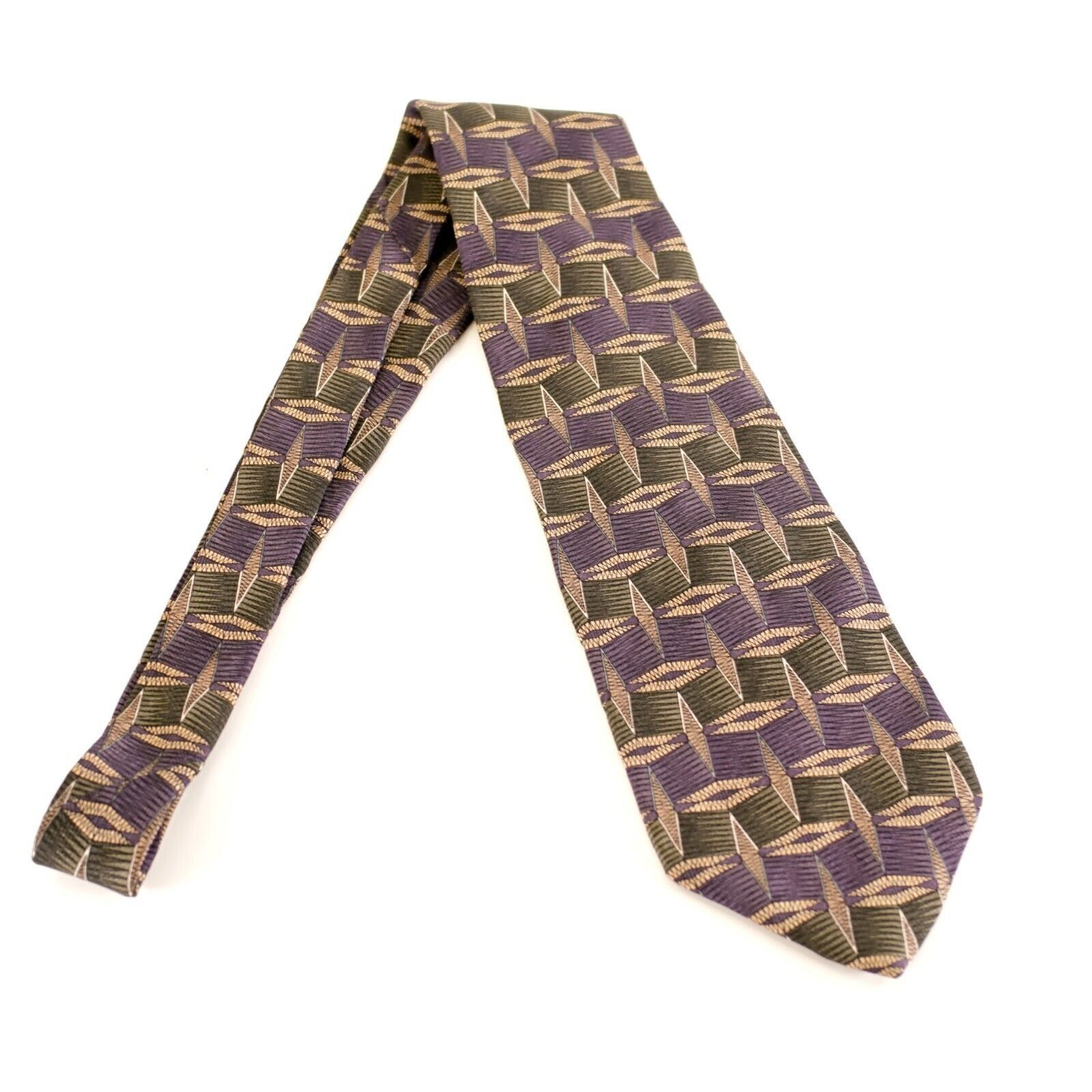 Croft & Barrow Croft & Barrow Purple Green Abstract Wide Silk Tie Size ONE SIZE - 6 Thumbnail