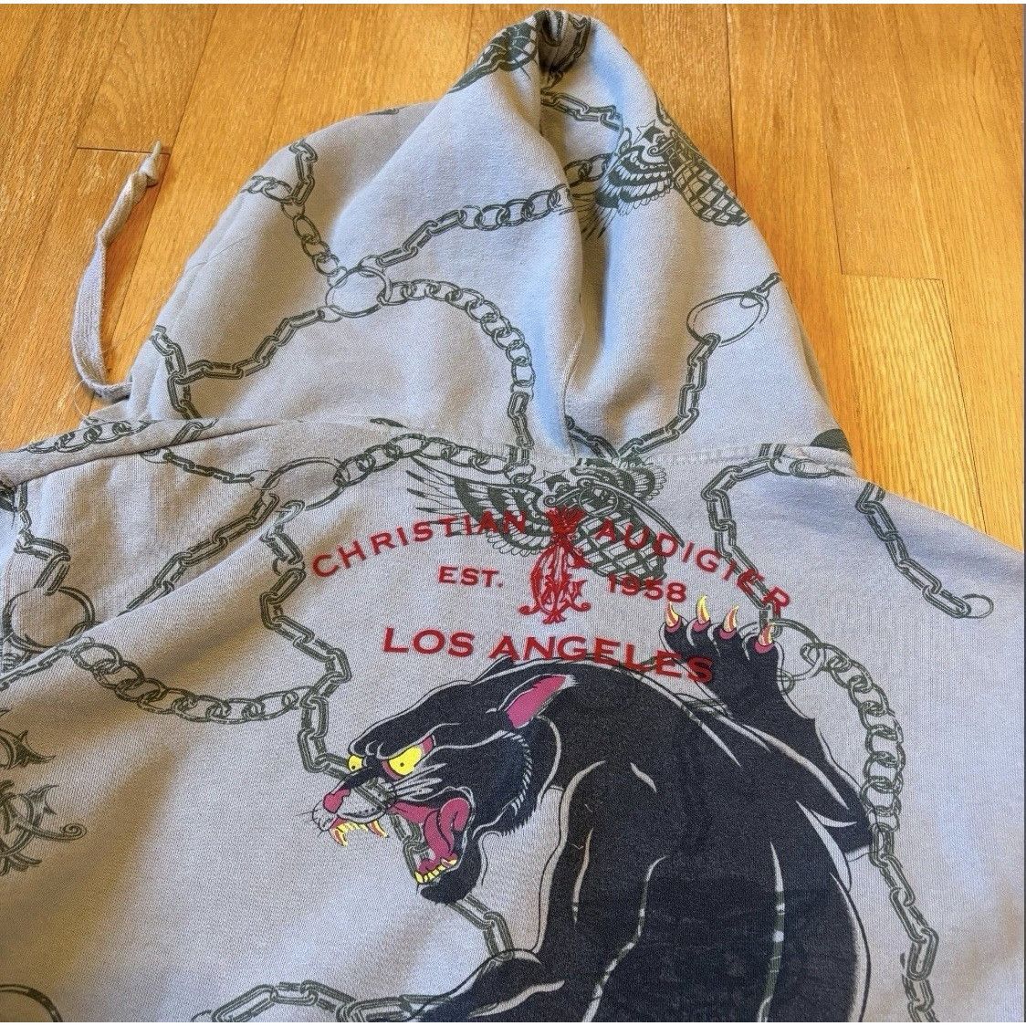 Christian Audigier Christian Audigier Graphic Panther AOP Full Zip Hoodie Gray Size US L / EU 52-54 / 3 - 4 Thumbnail
