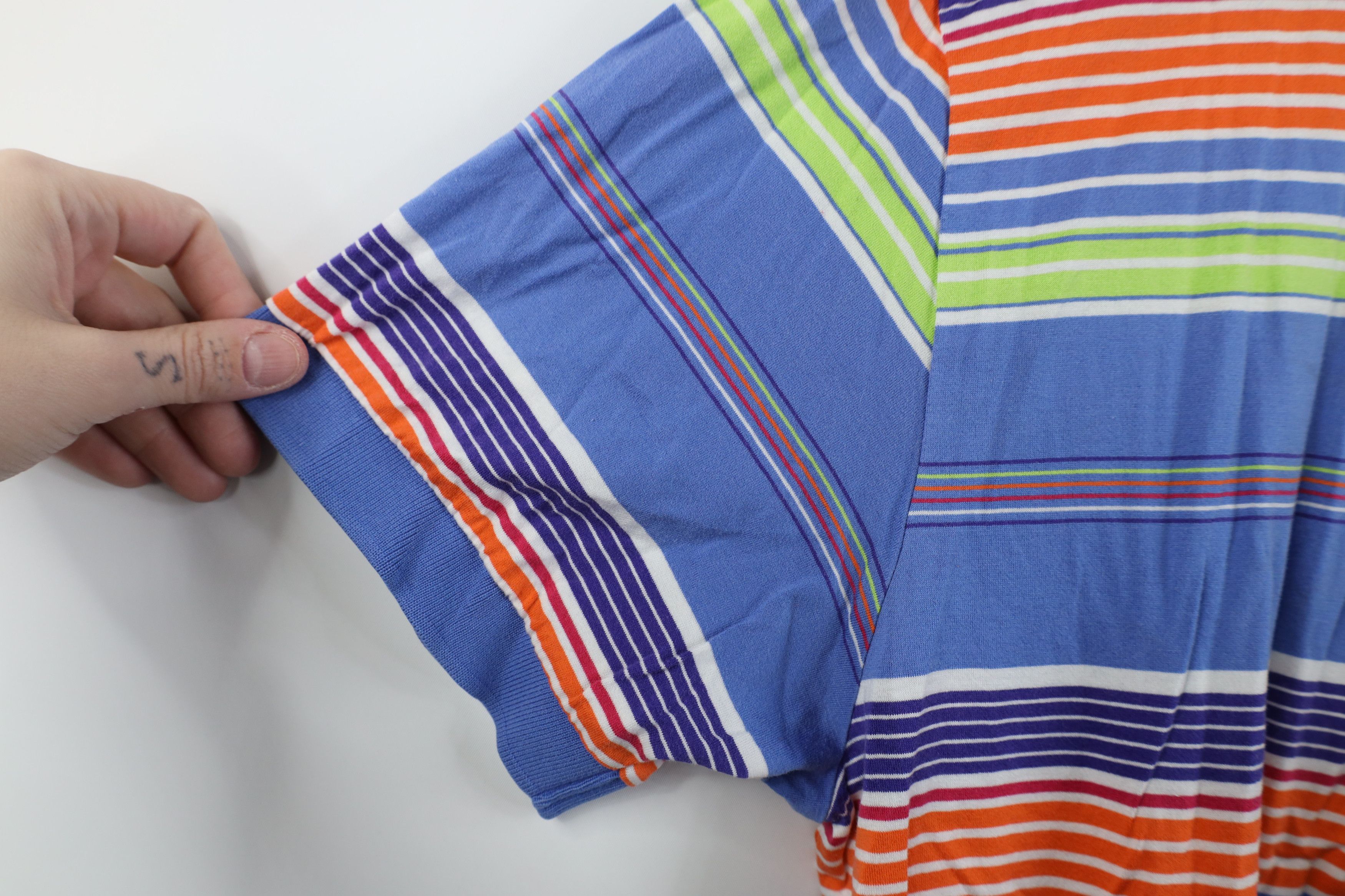 Polo Ralph Lauren Vintage 90s Y2K Ralph Lauren Soft Knit Rainbow Striped Polo Size US L / EU 52-54 / 3 - 9 Thumbnail
