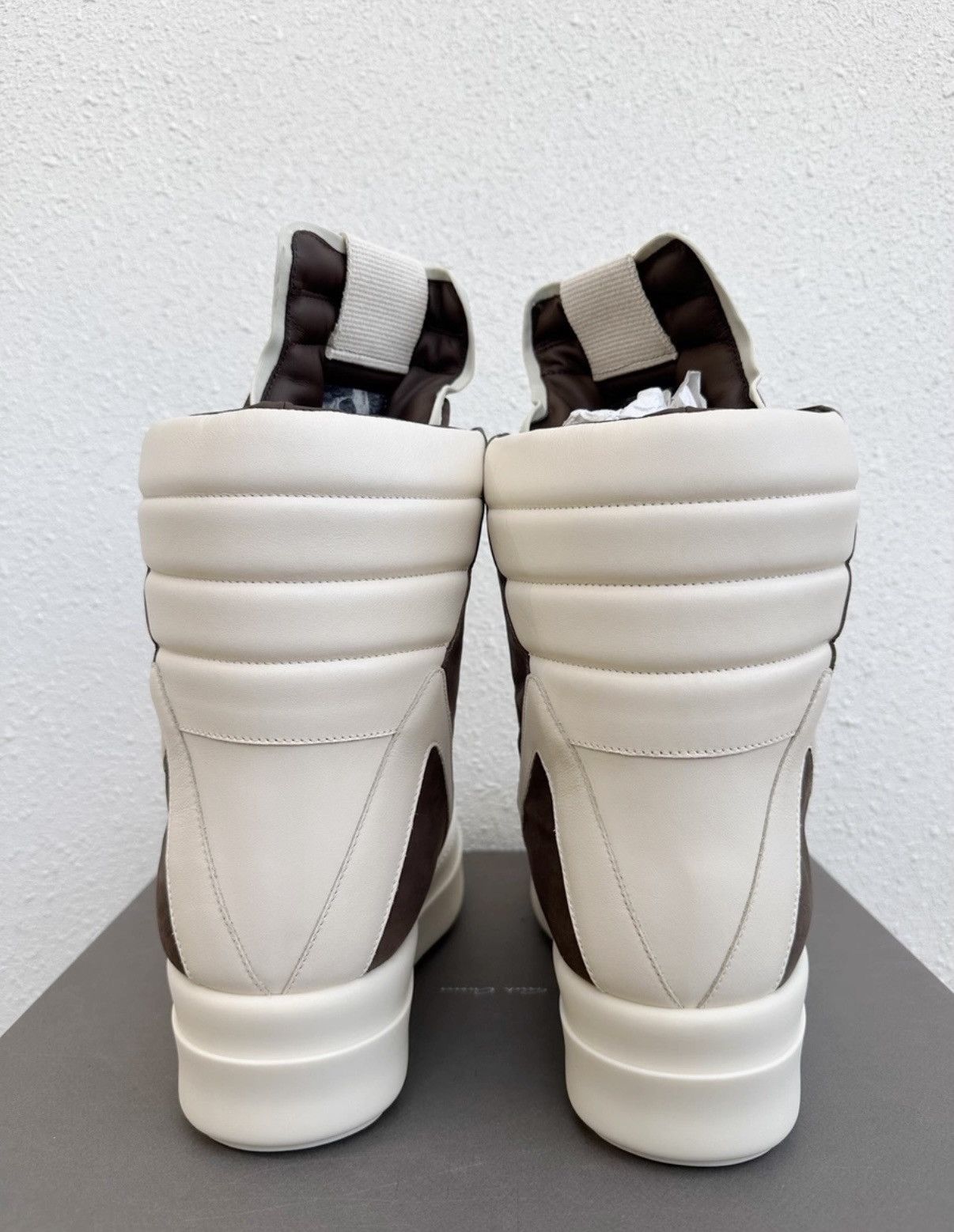 Rick Owens Rick Owens Mega Platform Geobasket White & Brown Size US 8.5 / EU 41-42 - 5 Thumbnail