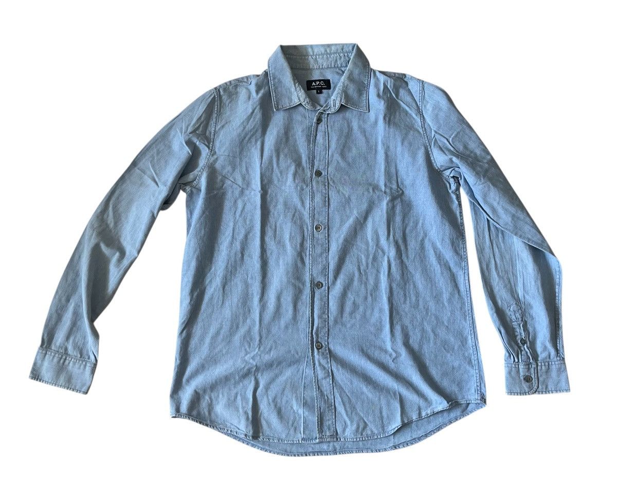 A.P.C. Vintage A.P.C chambray denim washed button up shirt Size US L / EU 52-54 / 3 - 1 Thumbnail