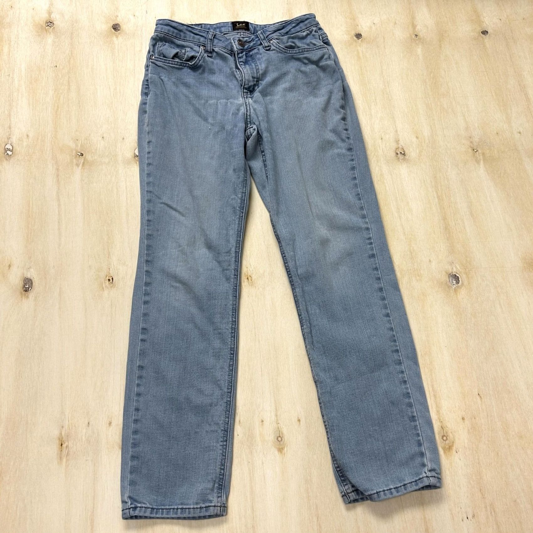 Lee Lee Jeans Womens 28x28 Light Wash Blue Mid Rise Straight Regular Denim Pants Size 28" / US 6 / IT 42 - 2 Thumbnail