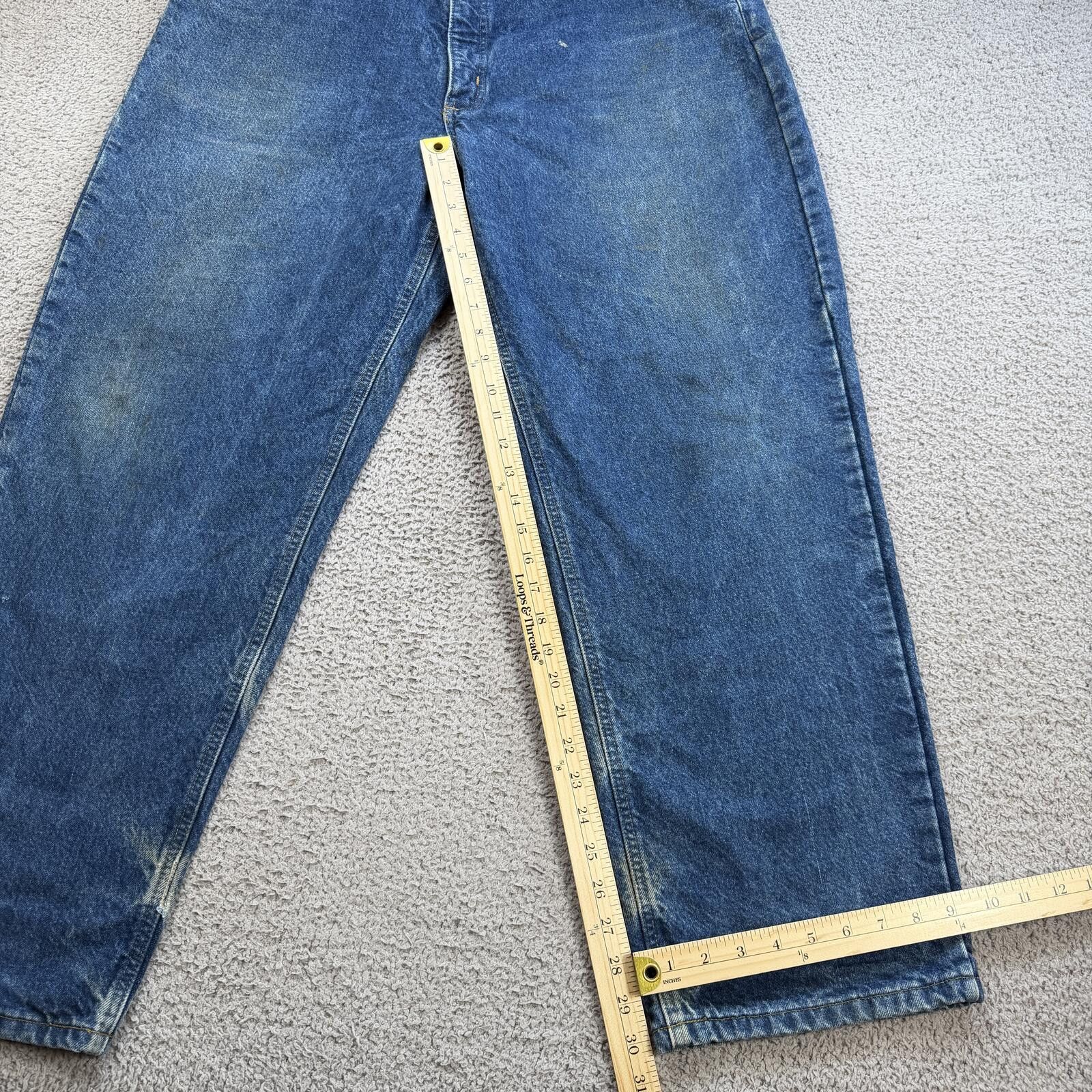 Carhartt Vintage Carhartt Flannel Lined Blue Denim Jeans 42x30 Size US 42 / EU 58 - 2 Thumbnail