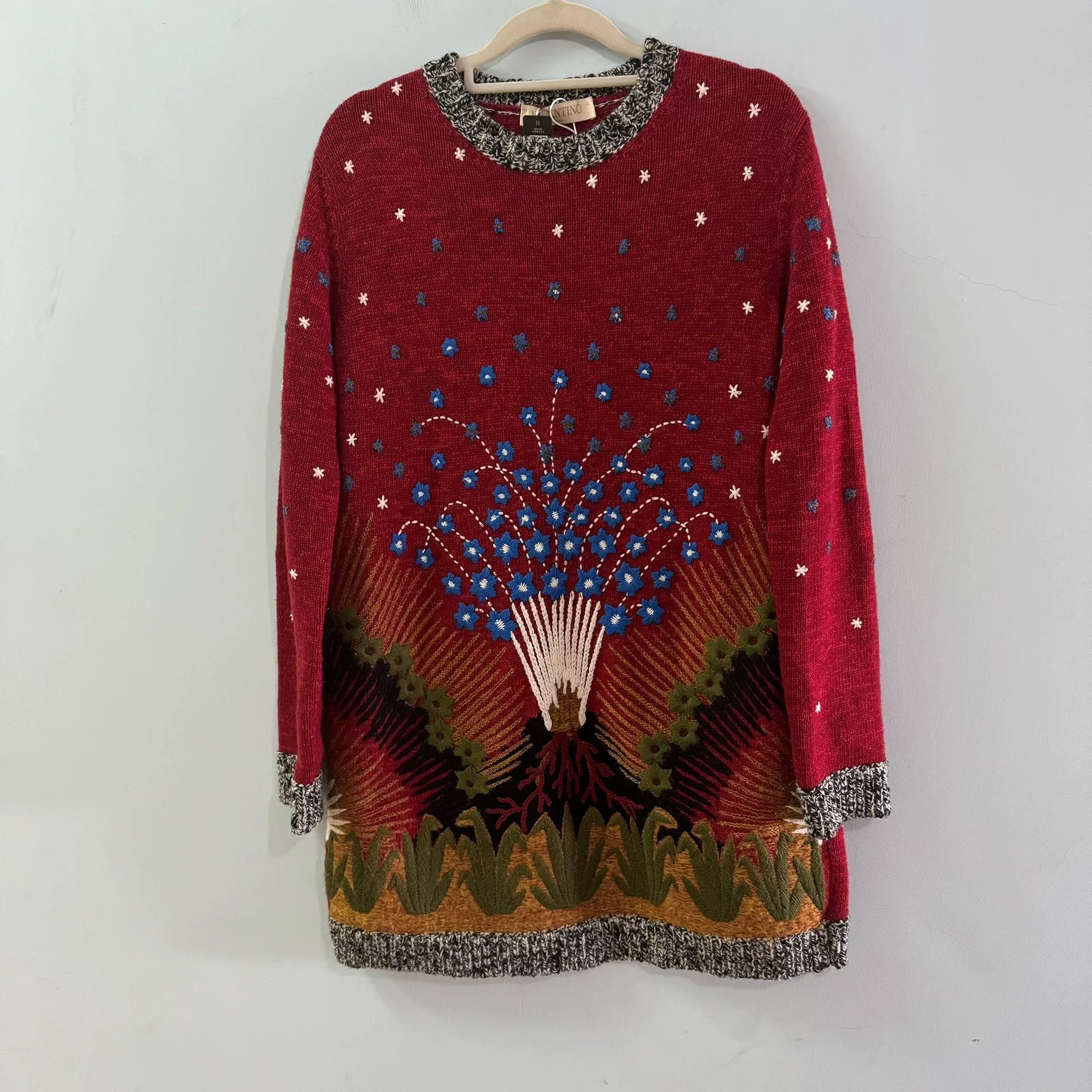 Valentino Valentino Red Wool Knit Dress XXS Size XXS / US 00 / IT 34 - 1 Thumbnail