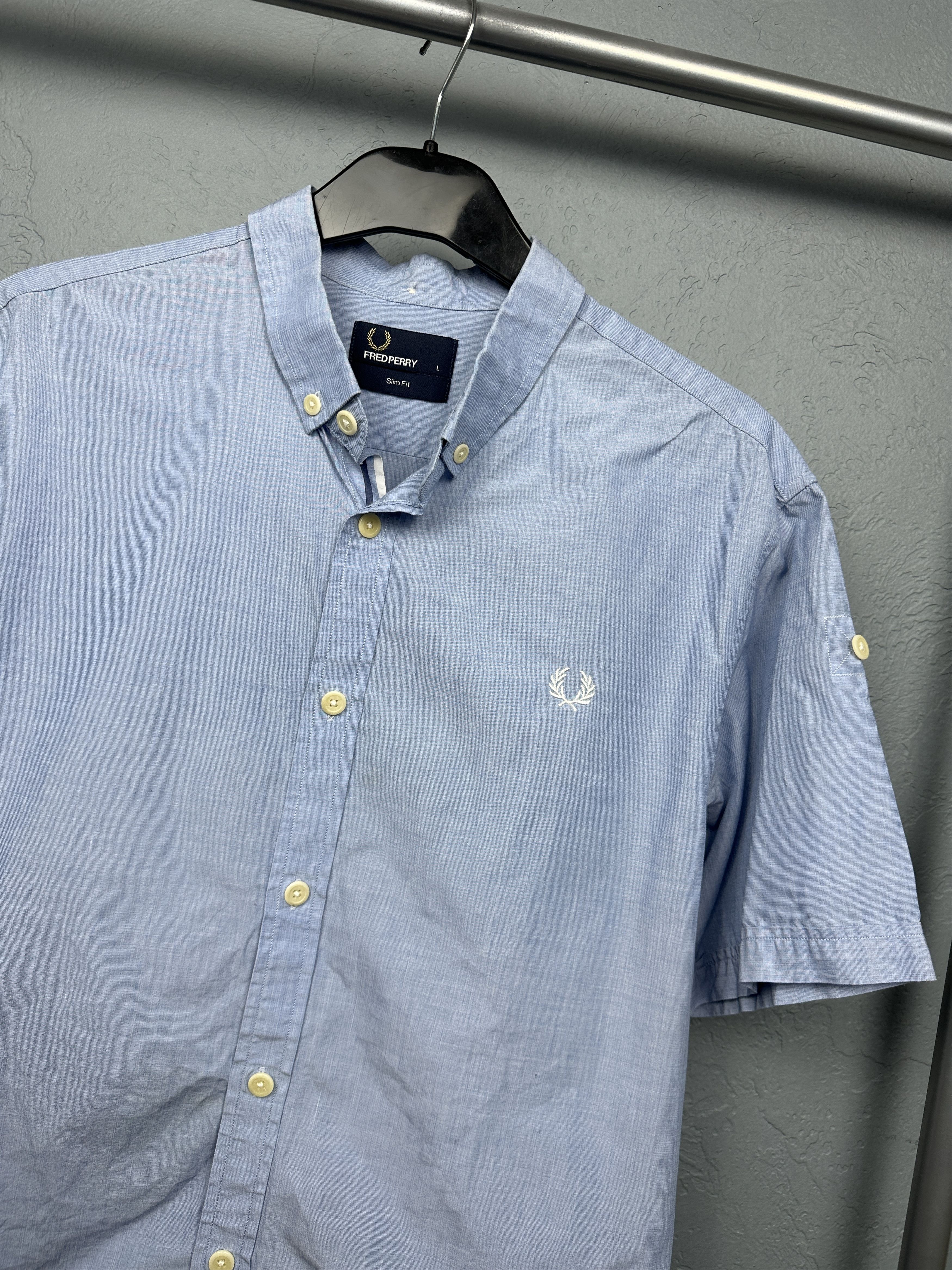 Fred Perry × Vintage Fred Perry Vintage Mens Short Sleeve Shirt Size US L / EU 52-54 / 3 - 2 Thumbnail